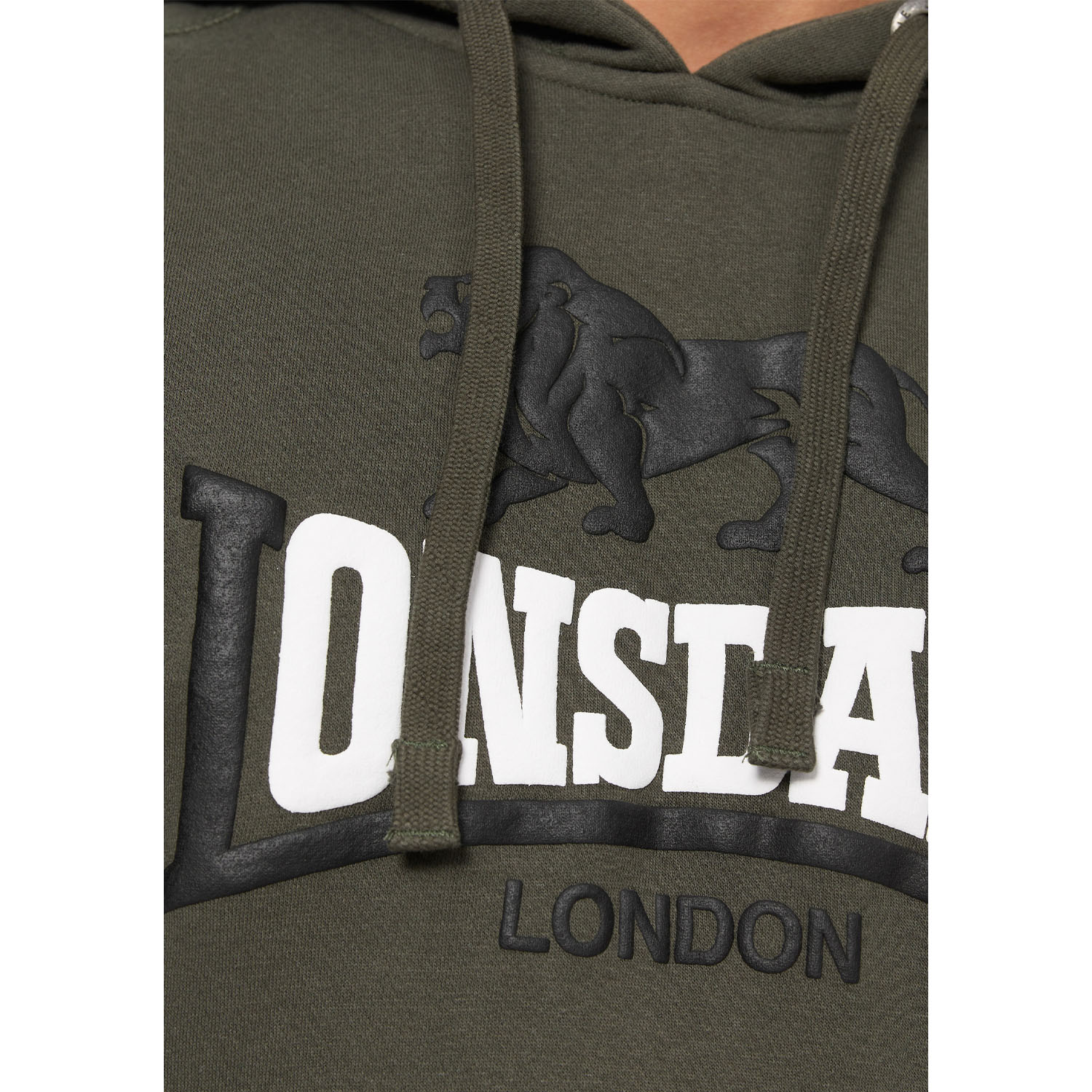 Lonsdale Hoody, Thurning, olive-black-white, S