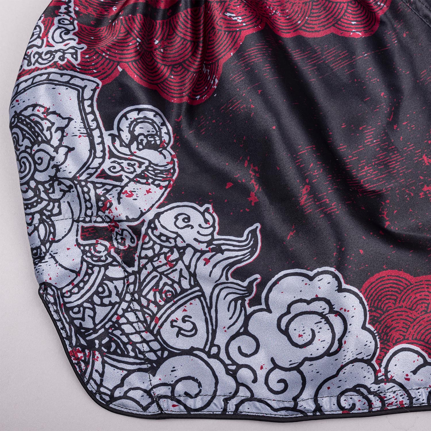 8 WEAPONS Muay Thai Shorts, Hanuman, black-red, XXL