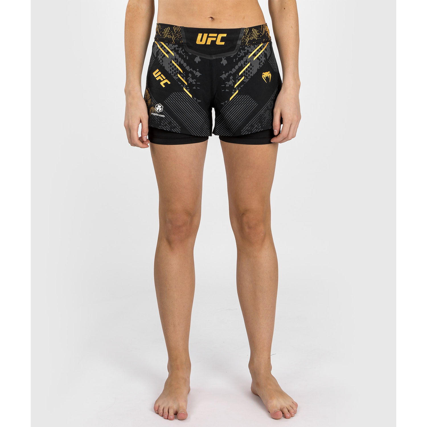 VENUM MMA Fight Shorts, Damen, UFC Fight Night, Adrenaline, schwarz-gold, XS