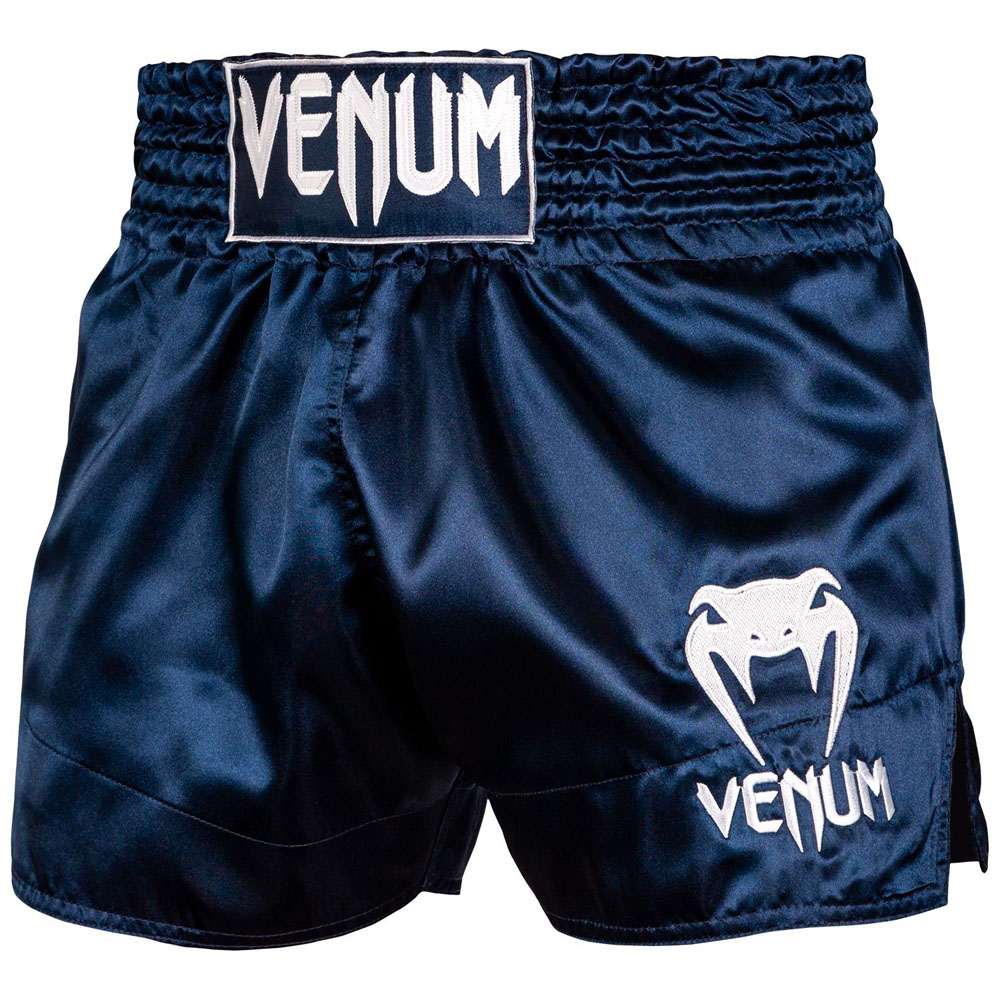 VENUM Muay Thai Shorts, Classic, dark blue-white, M