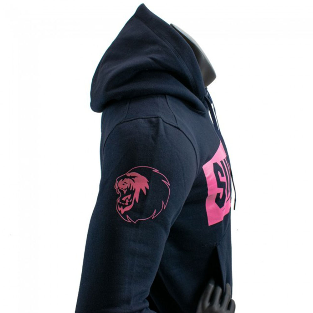 Super Pro Hoody, Block Logo, navy-pink, XS