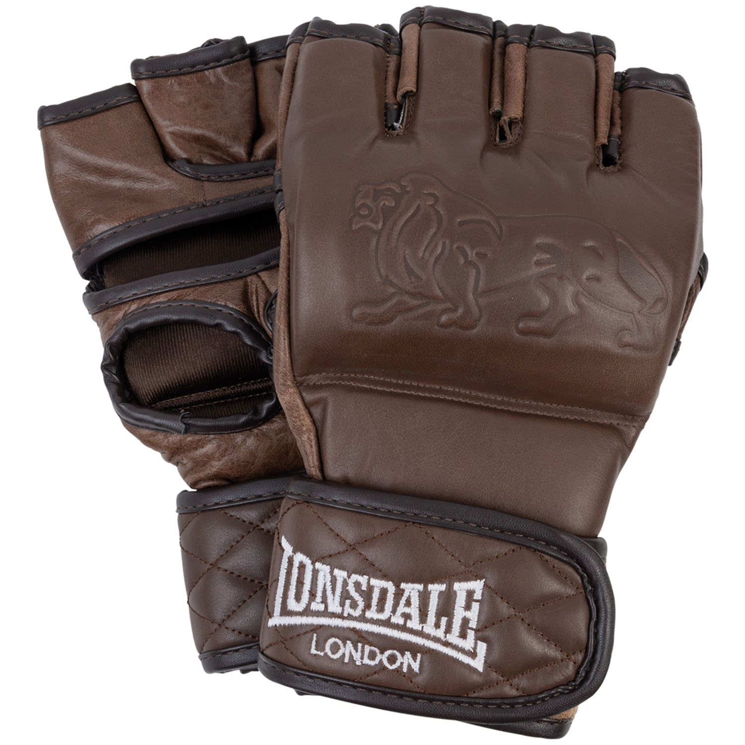 Lonsdale MMA Boxing Gloves, Vintage, brown, S/M