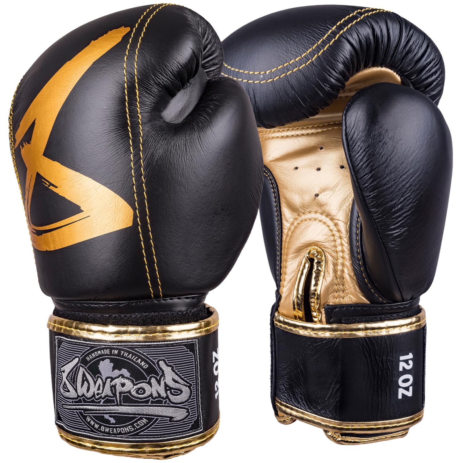 8 WEAPONS Boxing Gloves, Premium Leather, black-gold