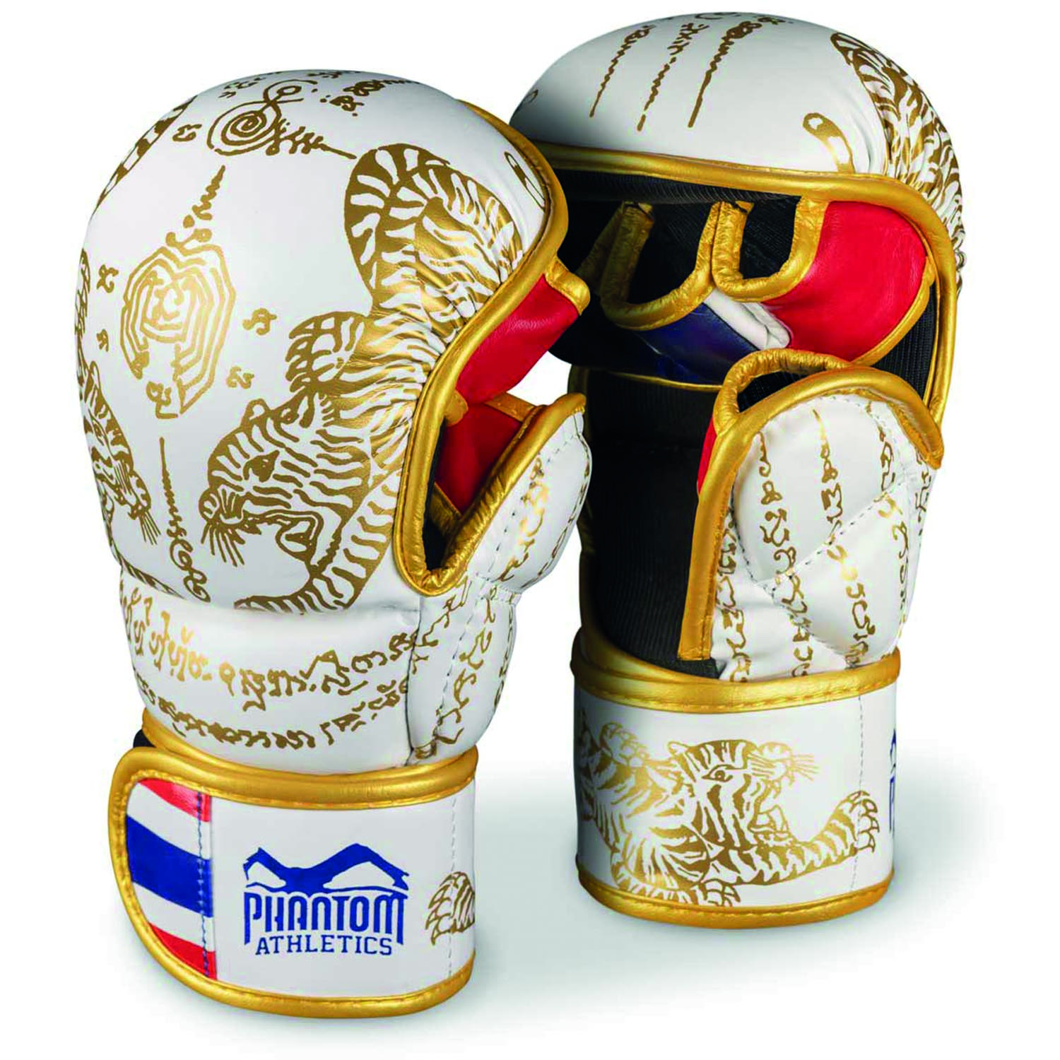 Phantom Athletics MMA Sparring Gloves, Muay Thai, white-gold, S/M