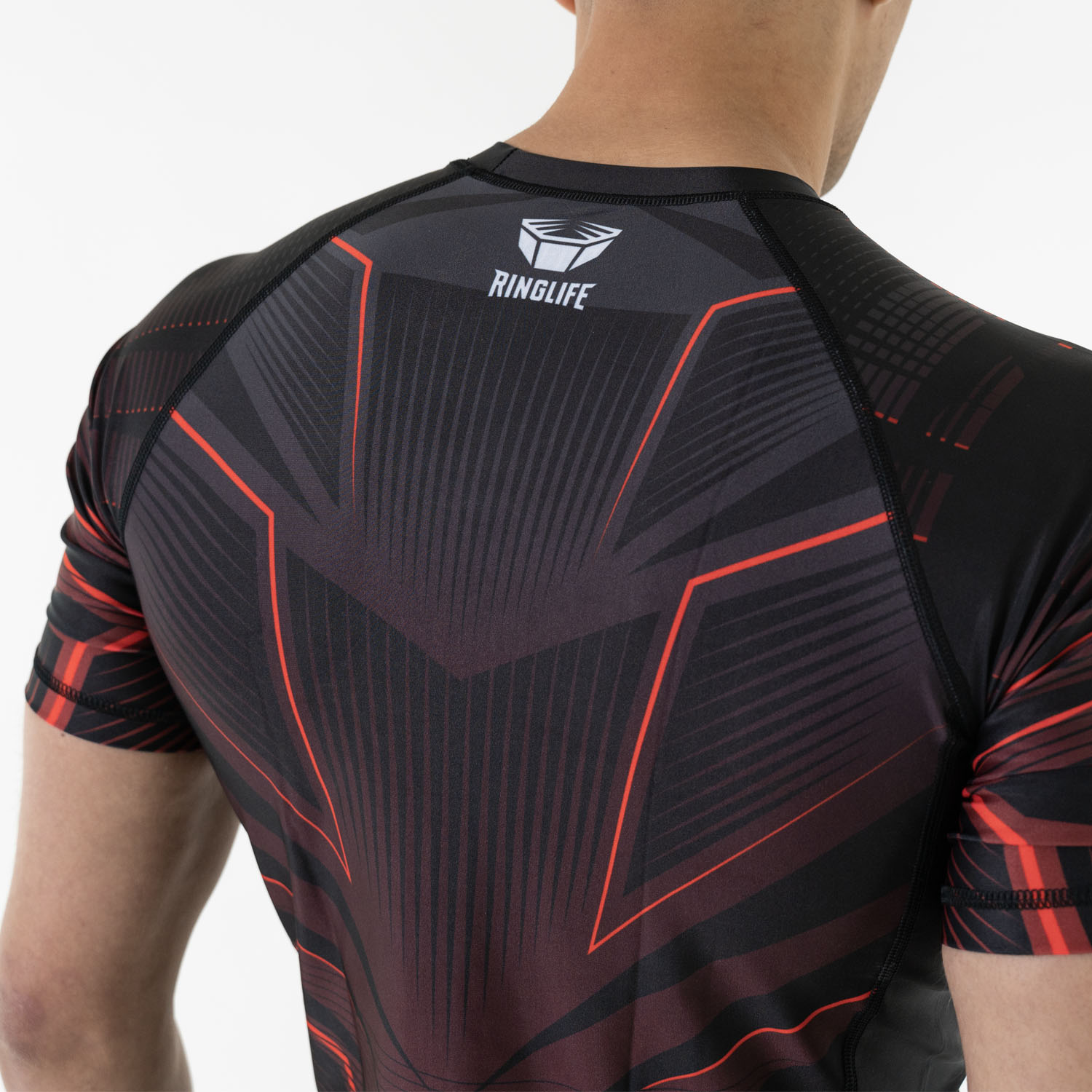 RINGLIFE Rashguard, S/S - Octaring schwarz-rot XXL