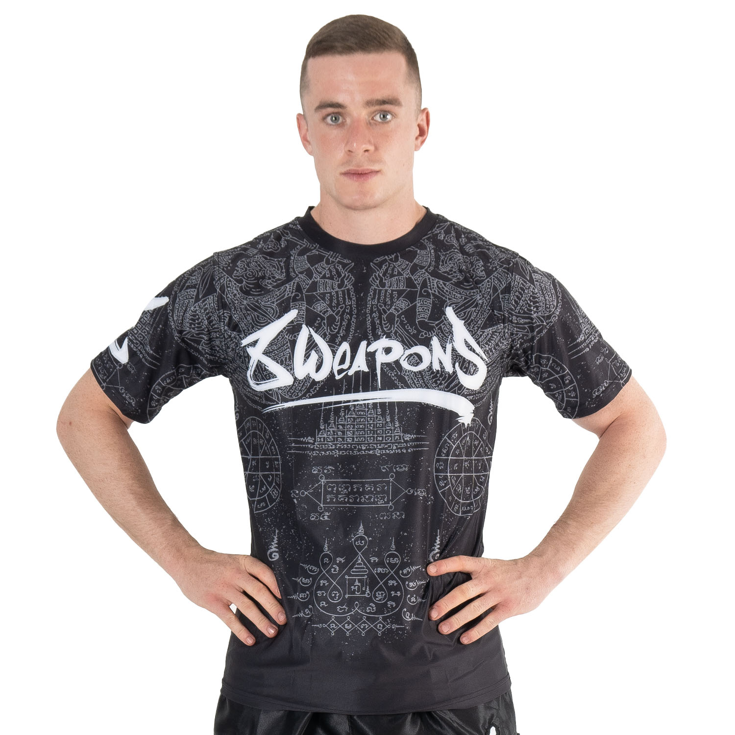 8 WEAPONS Functional T-Shirt, Hanuman Yant, black-grey, XL