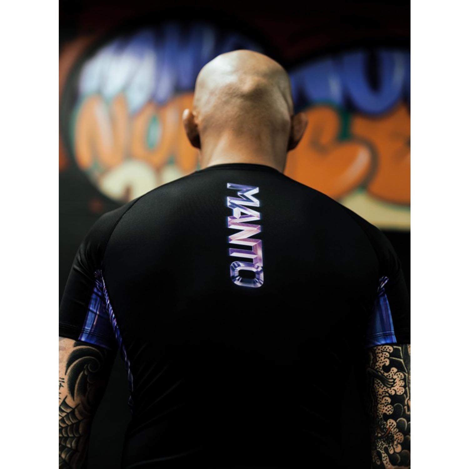 MANTO Rashguard, S/S, Mirage, black-purple, S