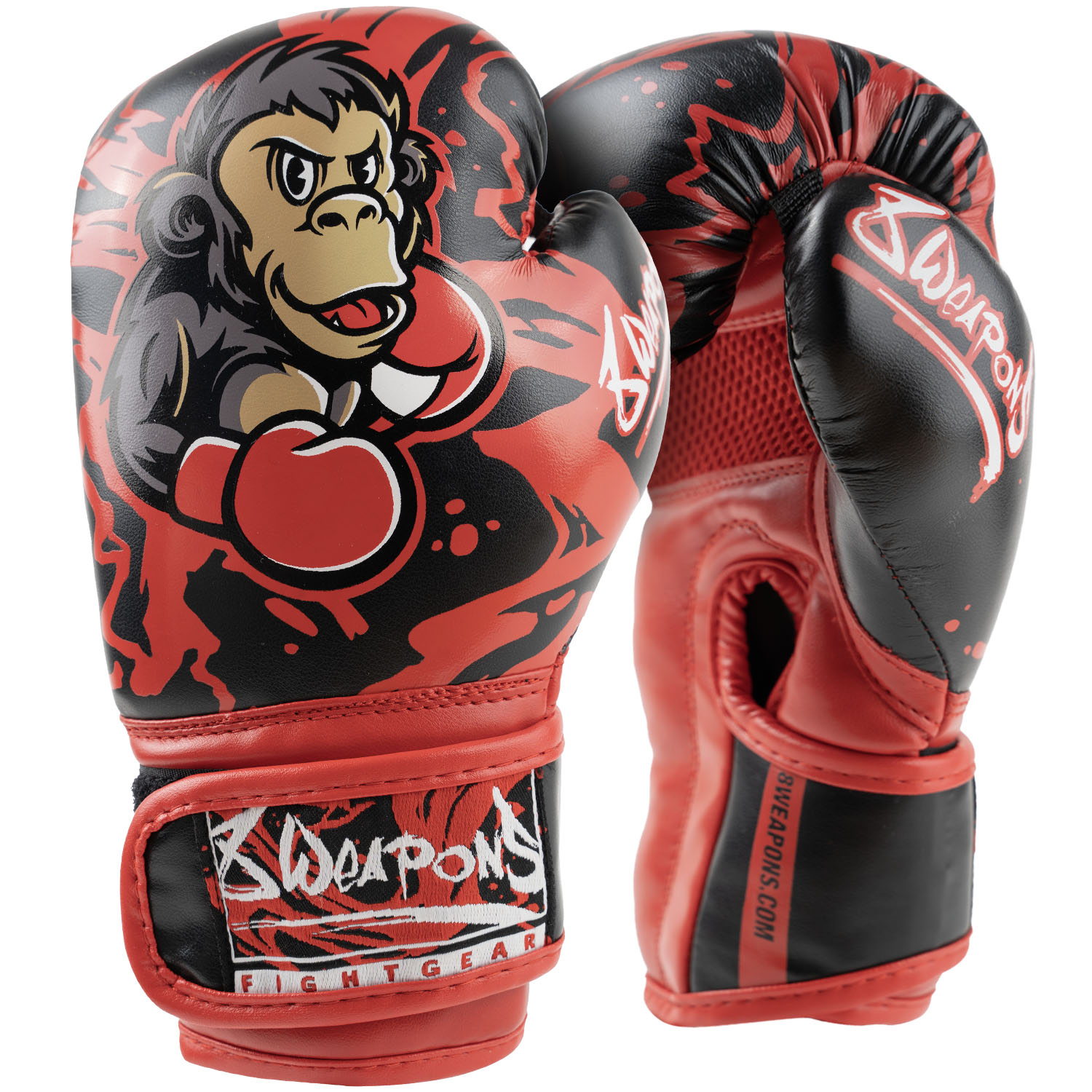 8 WEAPONS Boxing Gloves, Kids, Joe, black-red, 6 Oz