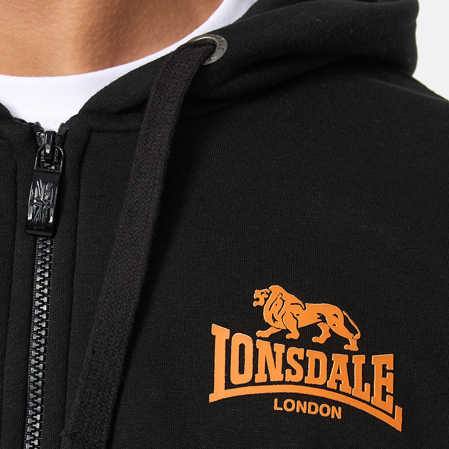 Lonsdale Zip Hoody, Carnach, black-orange, S