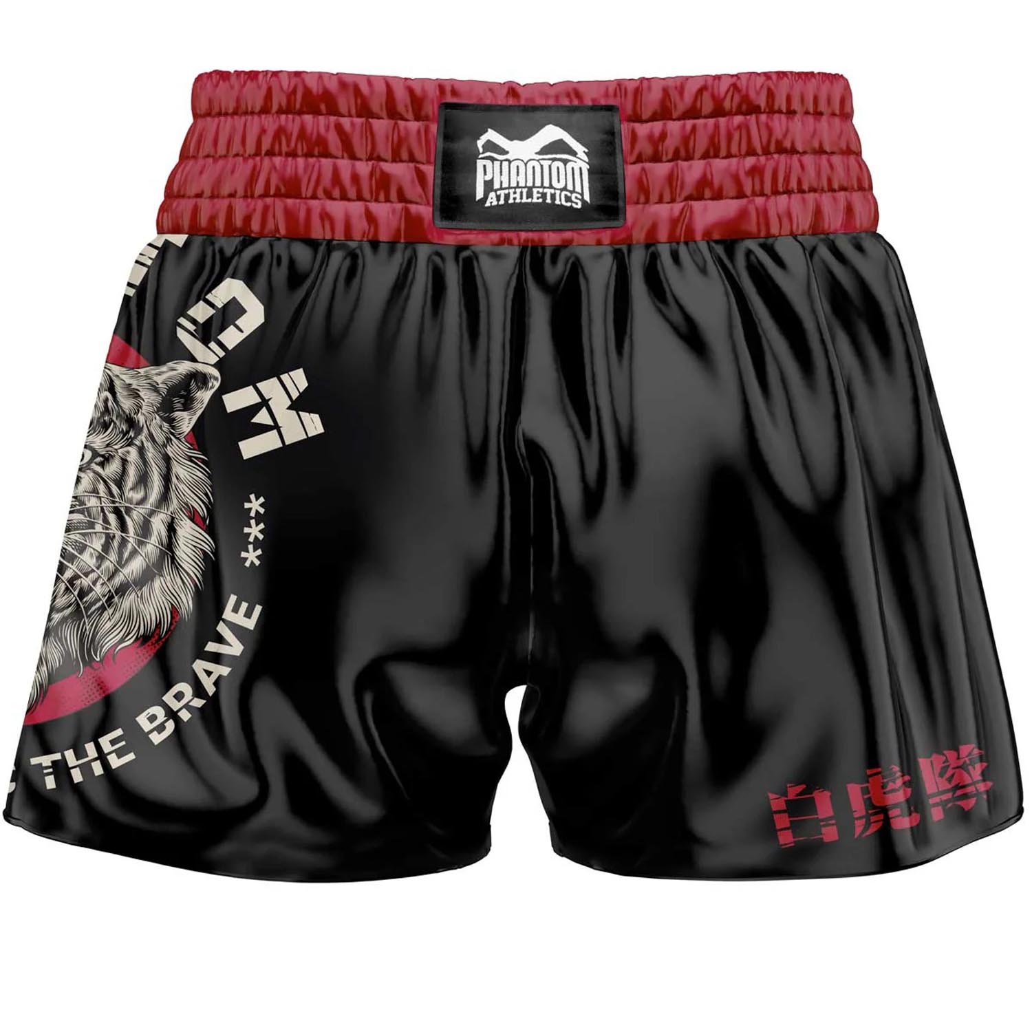 Phantom Athletics Muay Thai Shorts, Tiger Unit, black-red, XXL