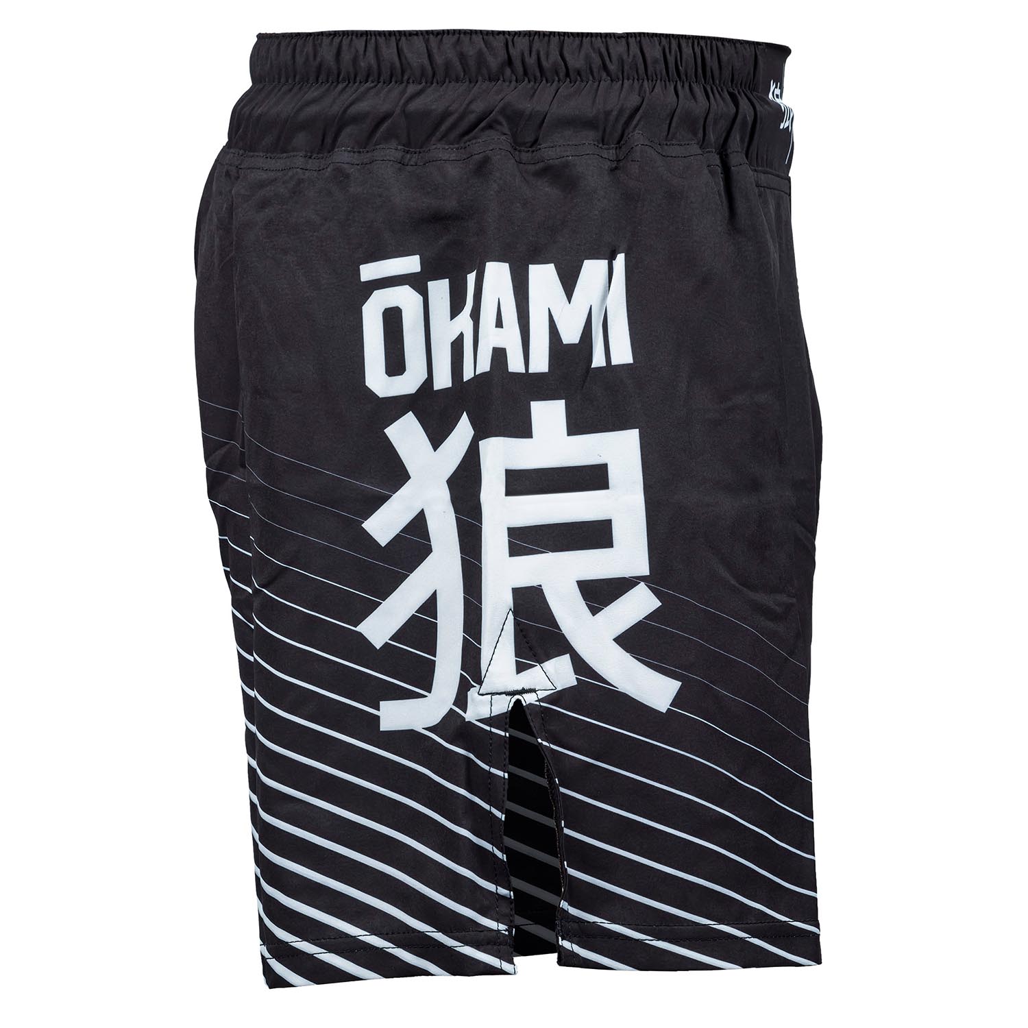 OKAMI MMA Fight Shorts, Big Kanji, black-white, M