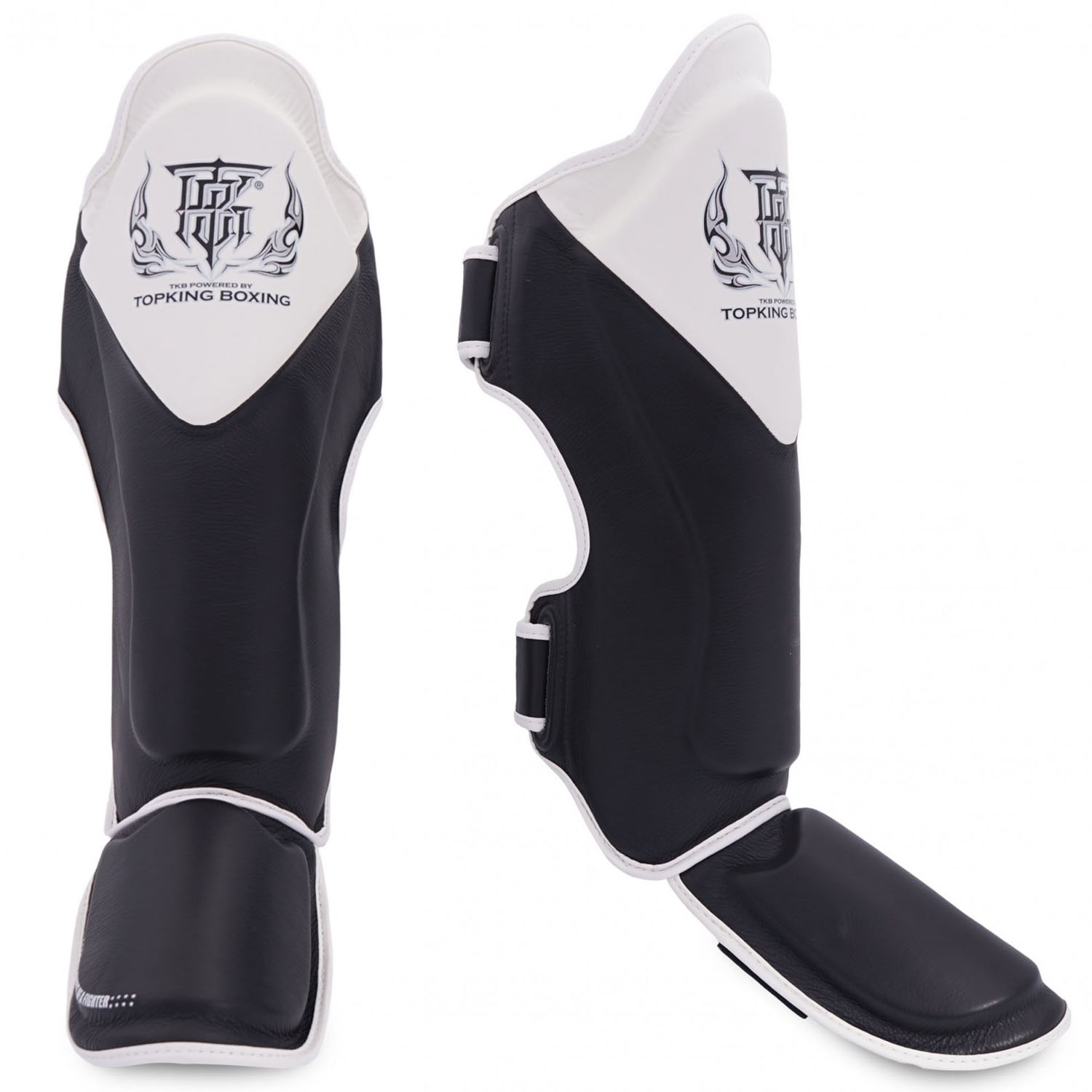 TOP KING BOXING Schienbeinschoner, Blend 01, TKSGBL-01, schwarz-weiß, M