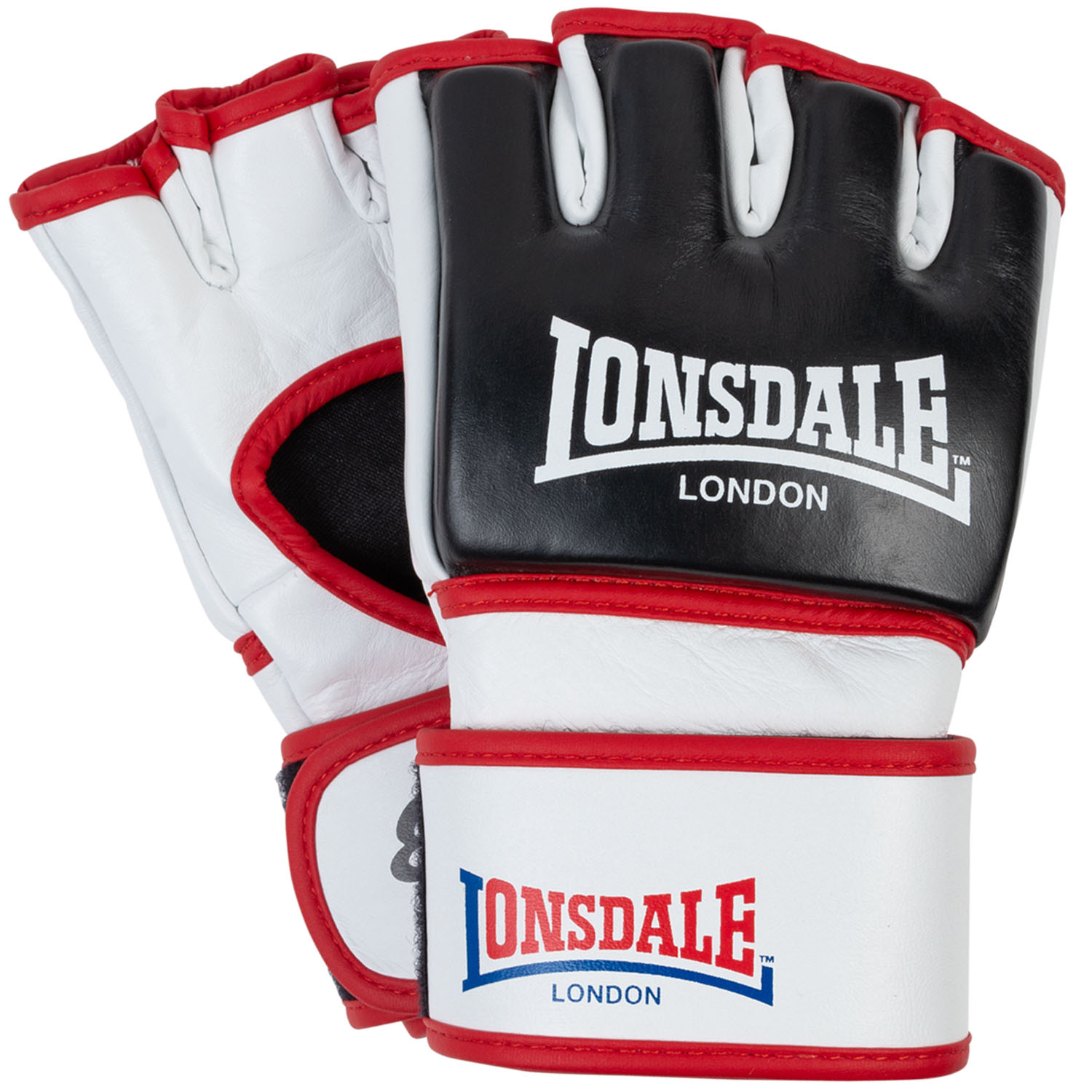 Lonsdale MMA Boxing Gloves, Emory, black-white-red, L