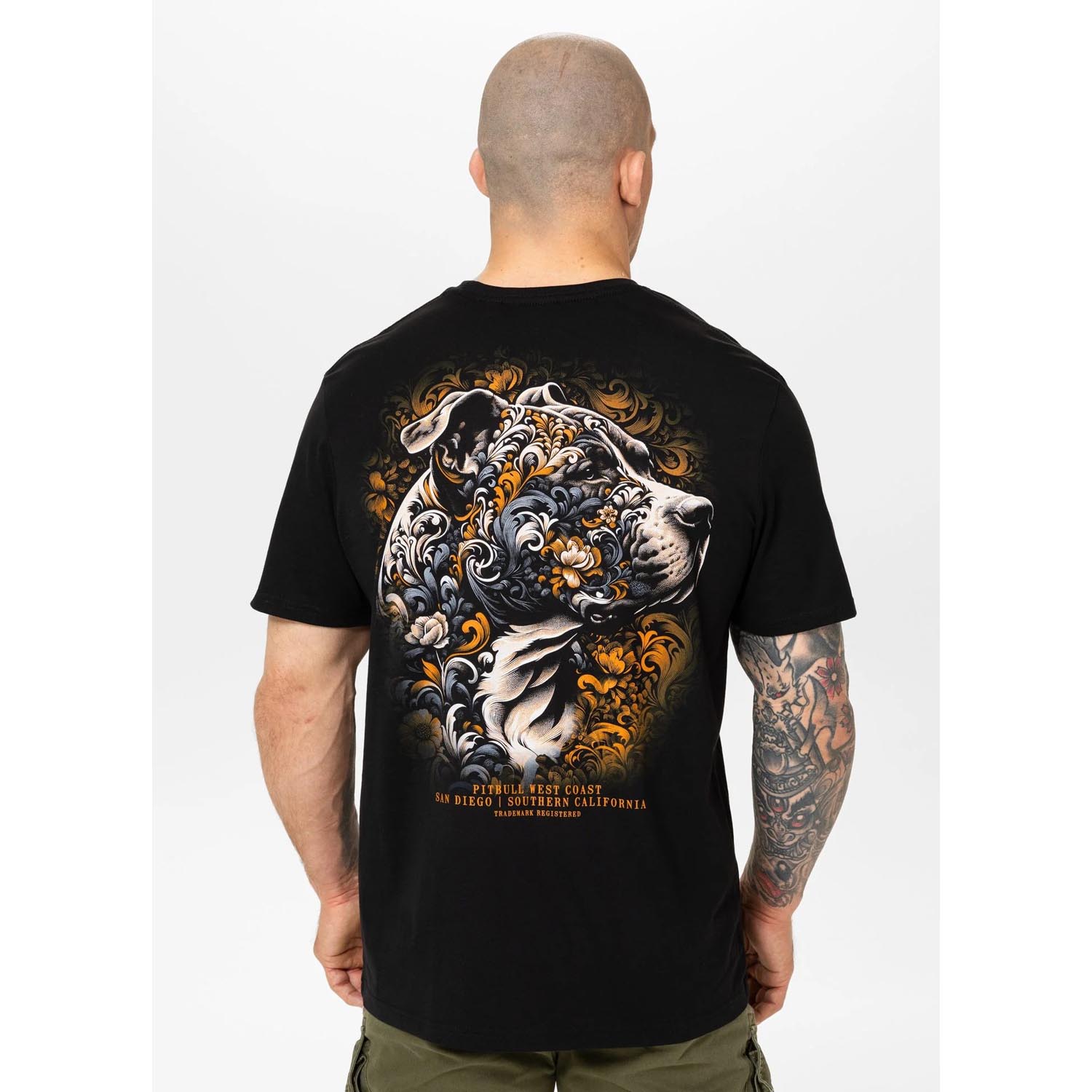 Pit Bull West Coast T-Shirt, Tattoo, black-orange, XXXL