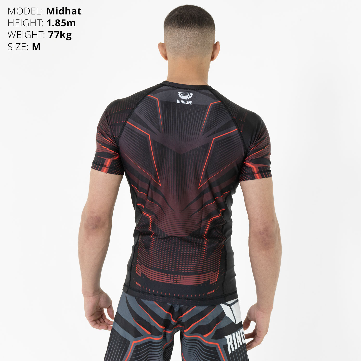 RINGLIFE Rashguard, S/S - Octaring schwarz-rot XXL