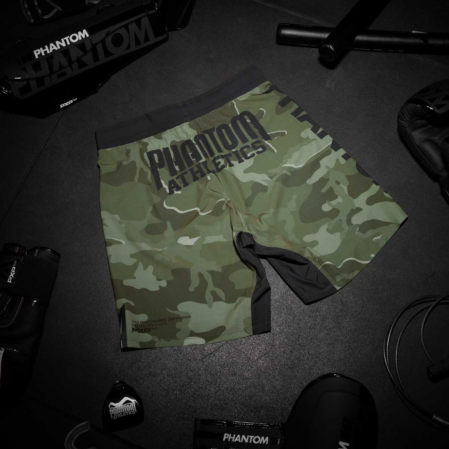 Phantom Athletics MMA Fight Shorts, Flex, Woodland, M