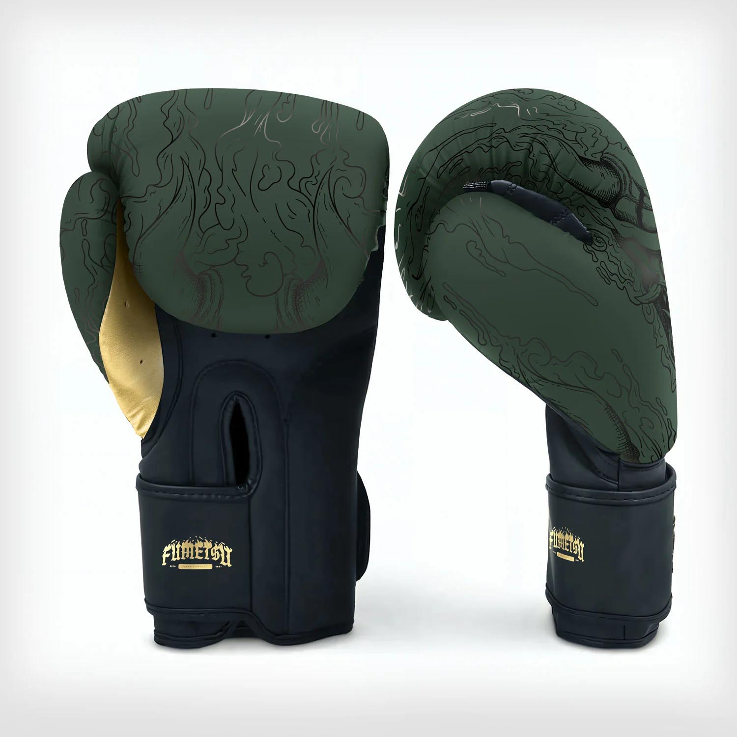 Fumetsu Boxing Gloves, Oni, khaki-gold, 16 Oz