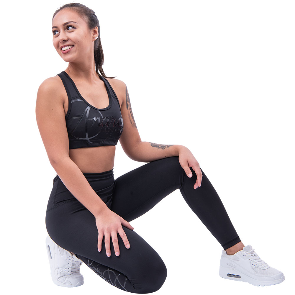Anarchy Apparel Sports Bra, Stealth, schwarz, XS