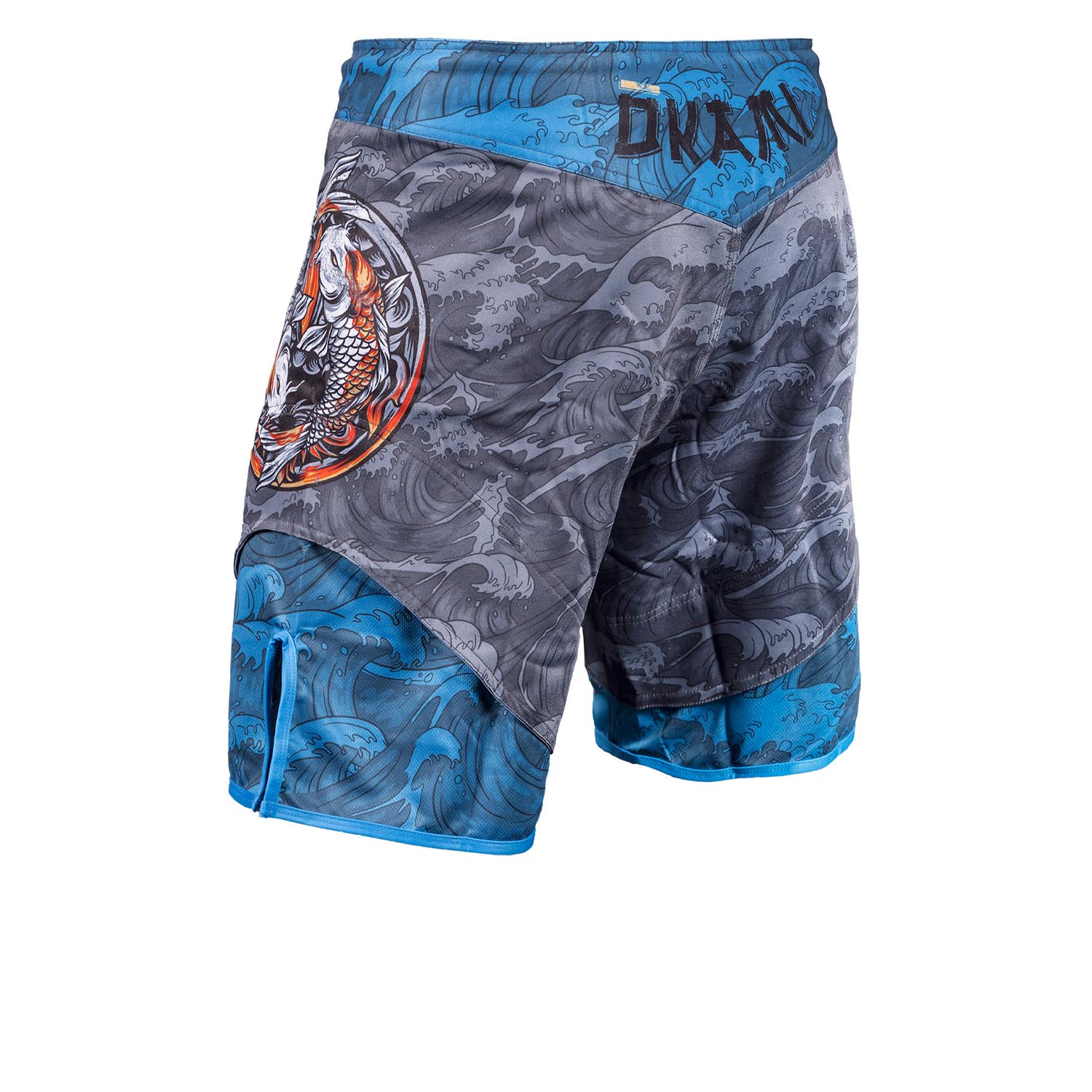 OKAMI MMA Fight Shorts, Kois, grey-blue, L