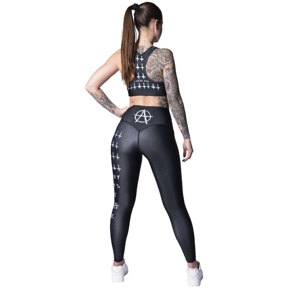 Anarchy Apparel Sports Bra, Always Don't Give a Fuck, XS