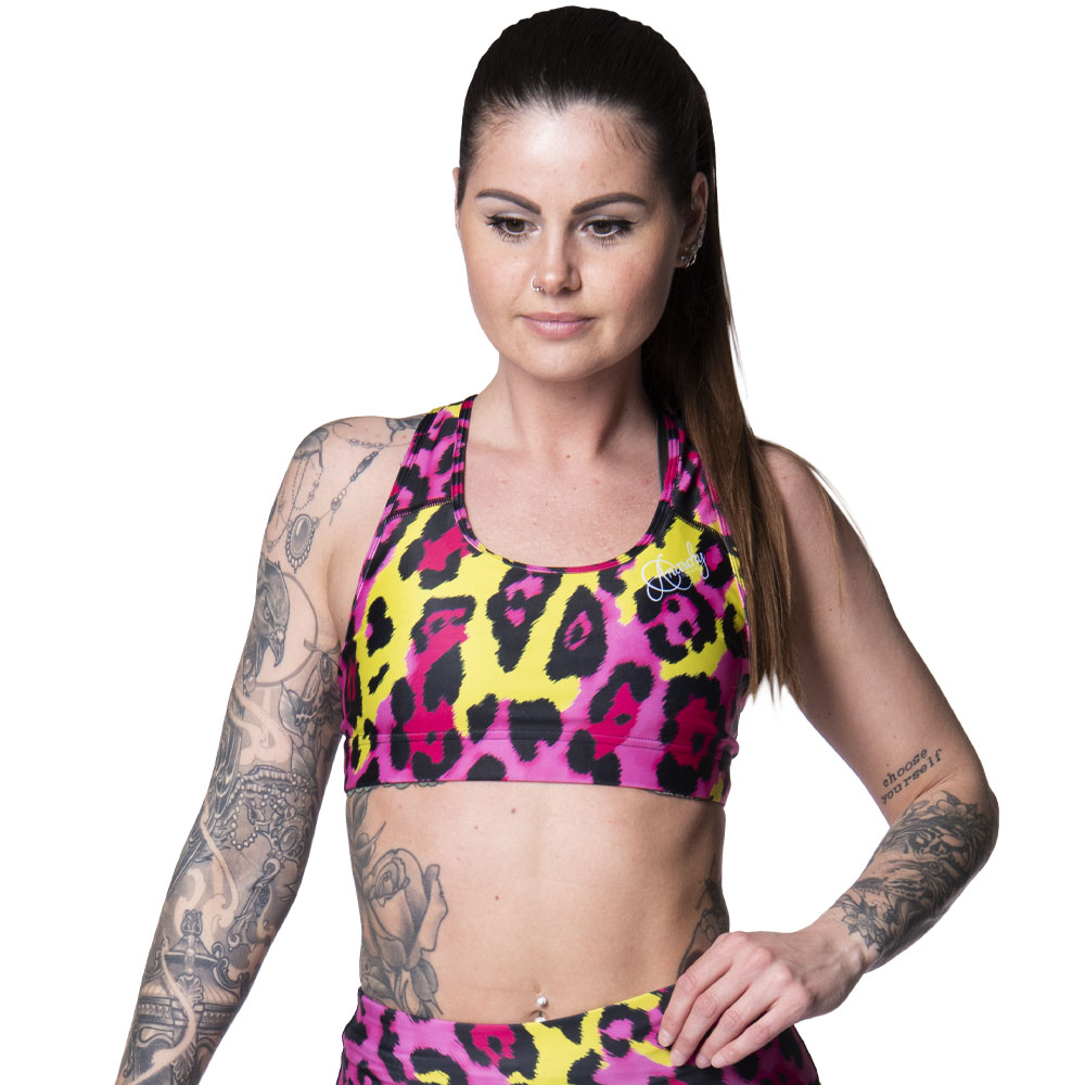 Anarchy Apparel Sports Bra, Vergara, pink-yellow