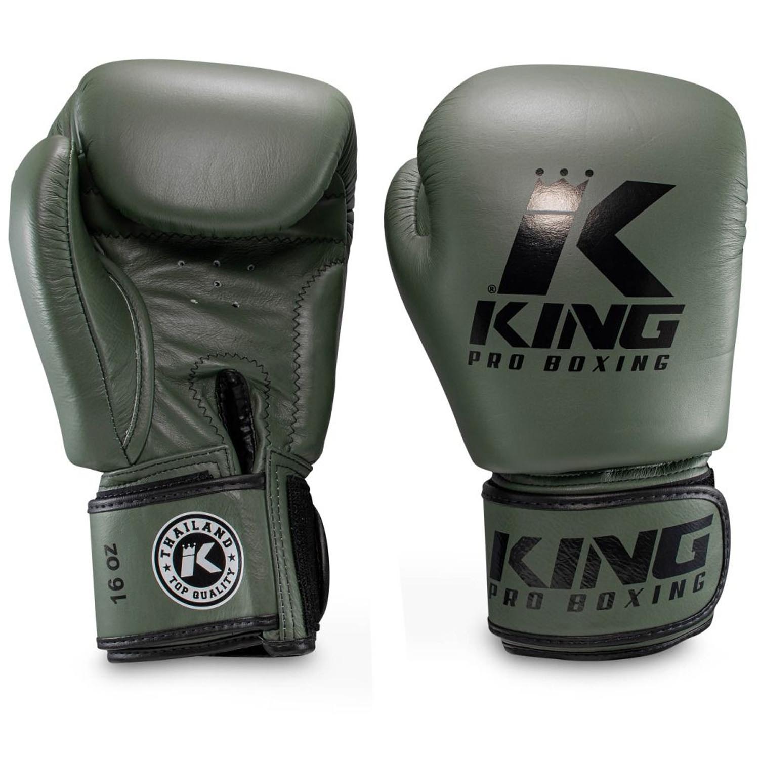 KING PRO BOXING Boxhandschuhe, BGVL3, military-khaki, 16 Oz