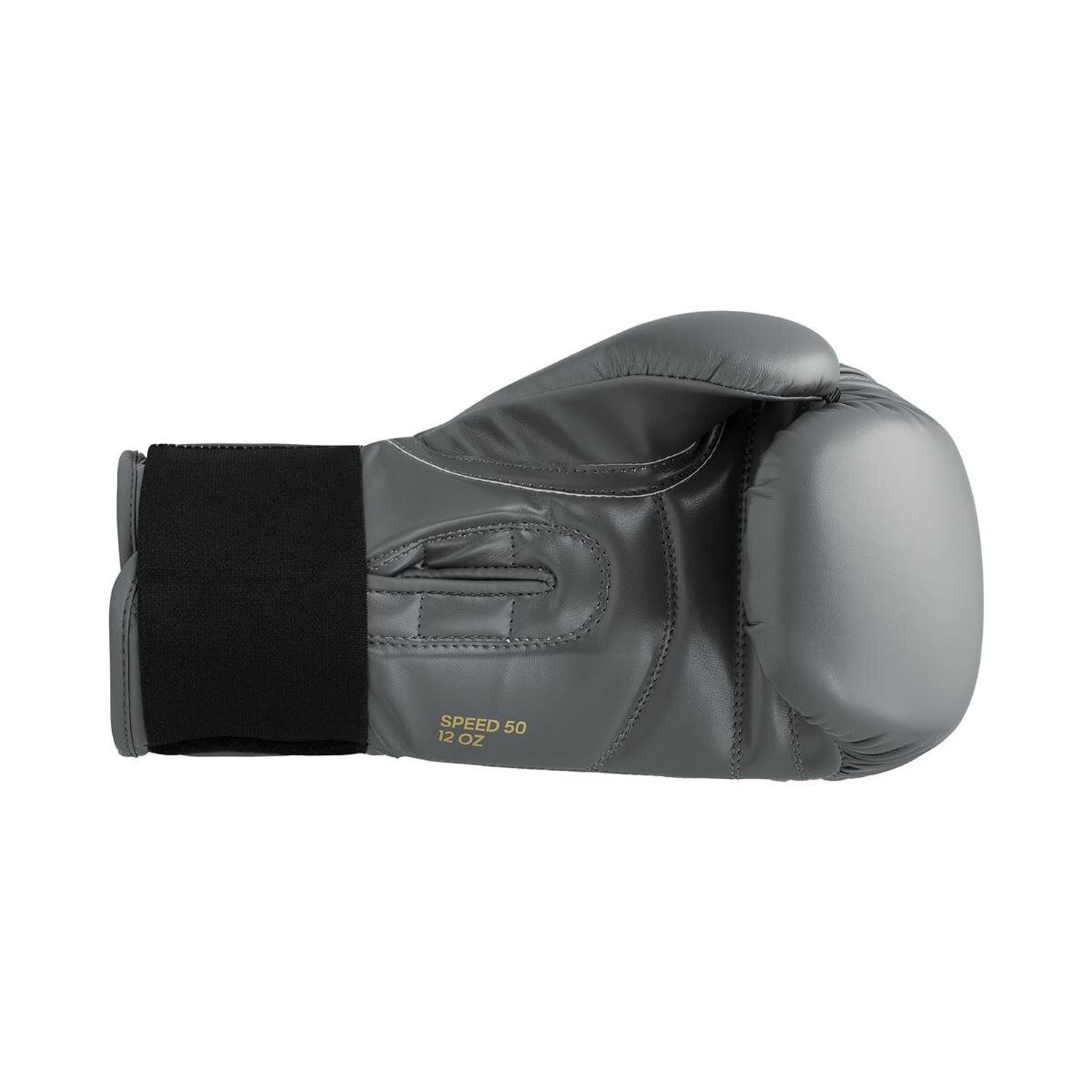 adidas Boxing Gloves, Speed 50, grey-gold, 16 Oz