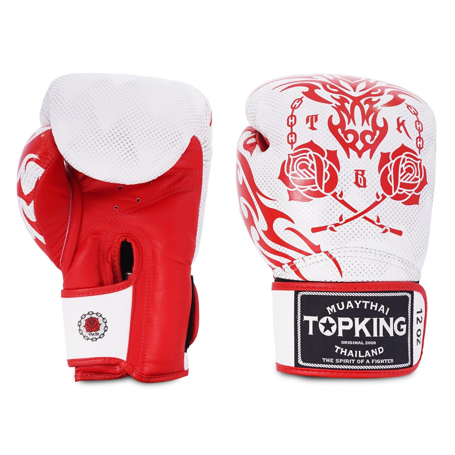 TOP KING BOXING Boxing Gloves, Dragon, white-red, 14 Oz