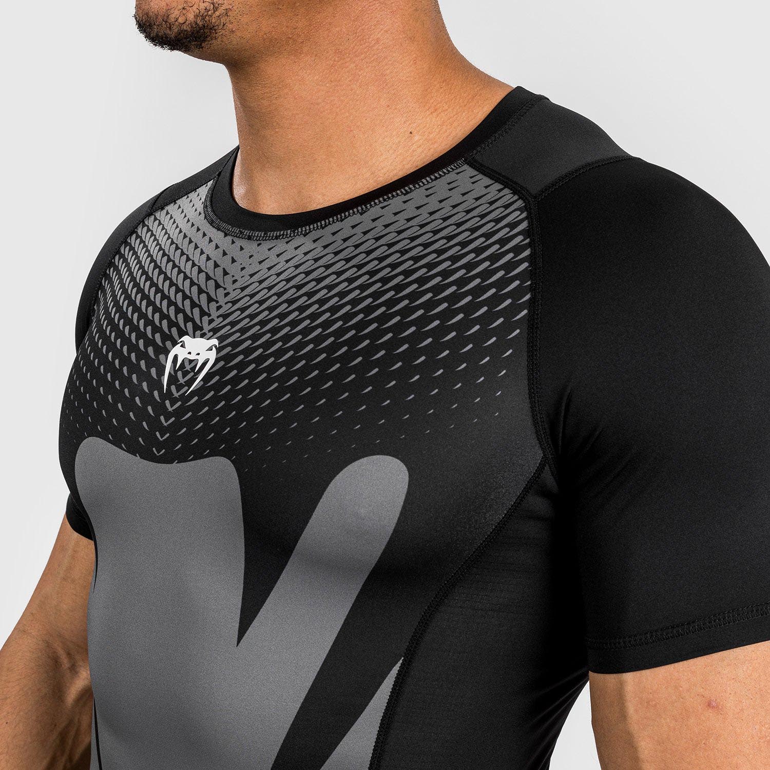 VENUM Rashguard, S/S, Attack, black-grey, XXL