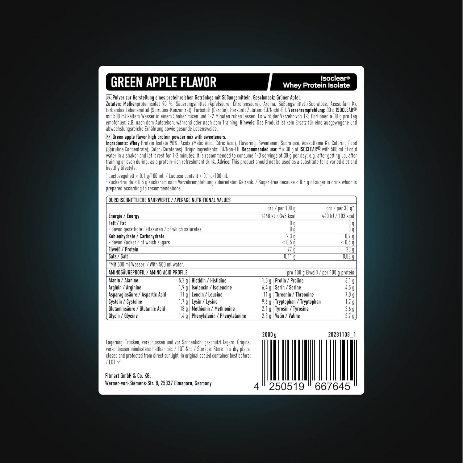 ESN Isoclear Whey Isolate, 2000g, Green Apple