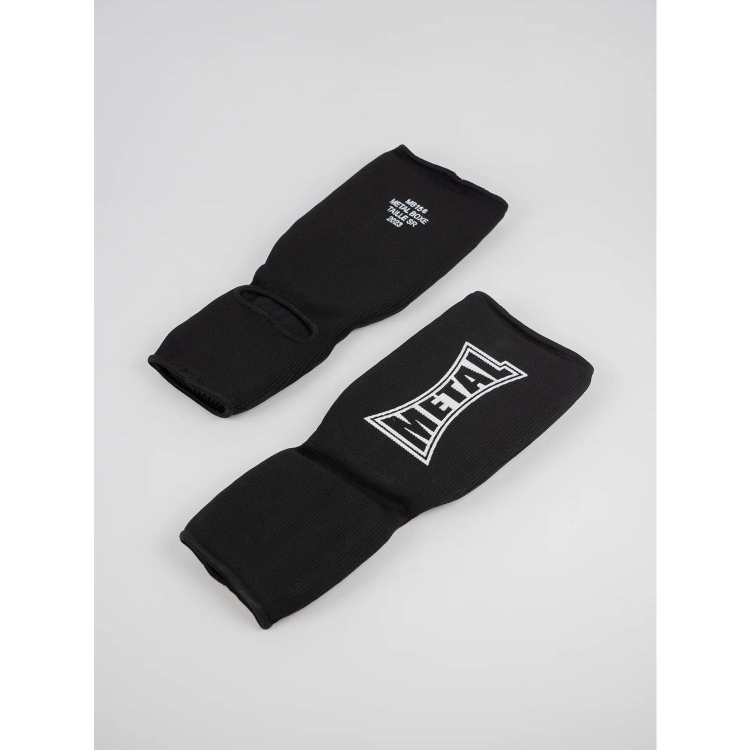 Metal Boxe Ankle Guards, padded, black