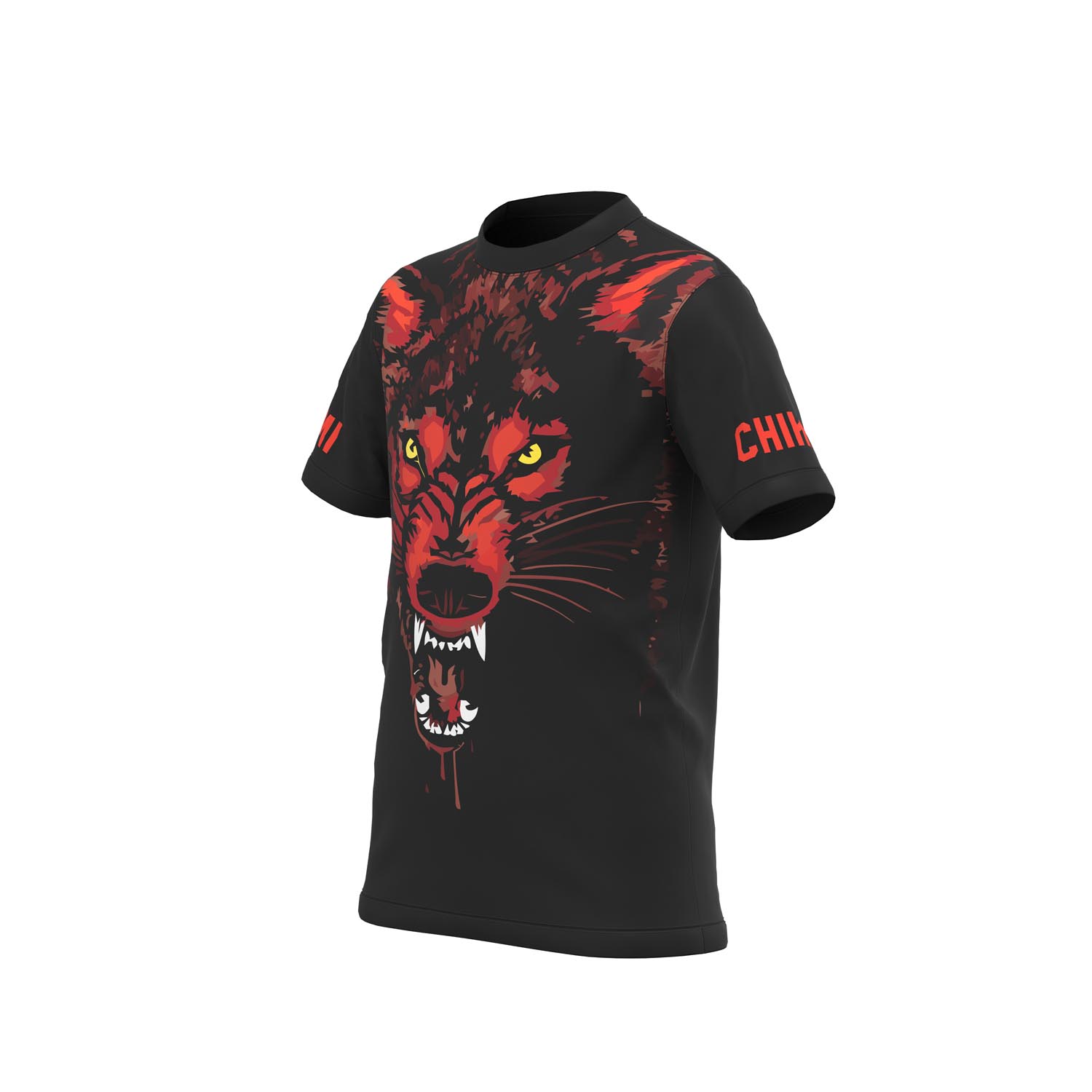 OKAMI Functional Shirt, Kids, Wolfpack, black-red