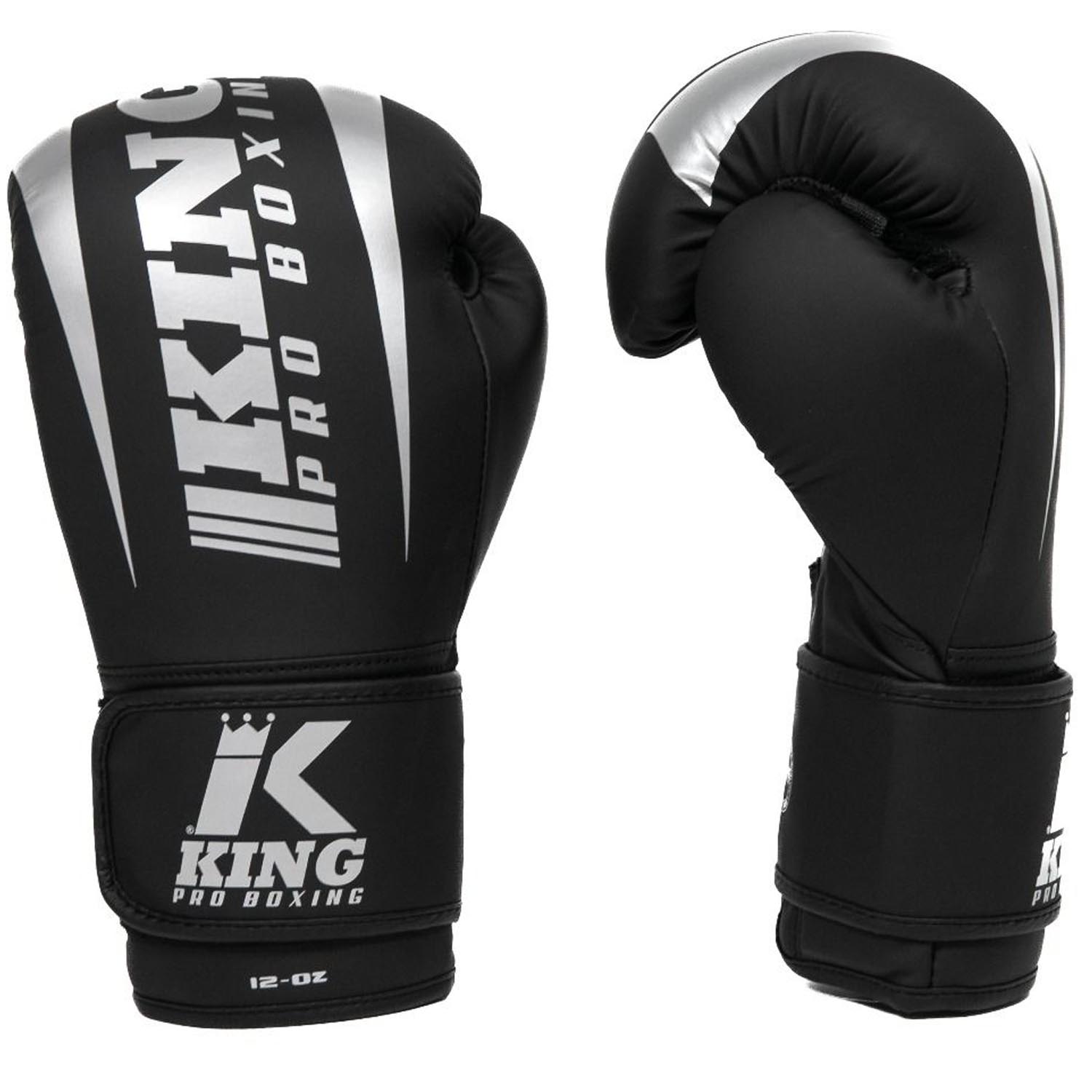 KING PRO BOXING Boxhandschuhe, Revo 7, schwarz-silber, 10 Oz