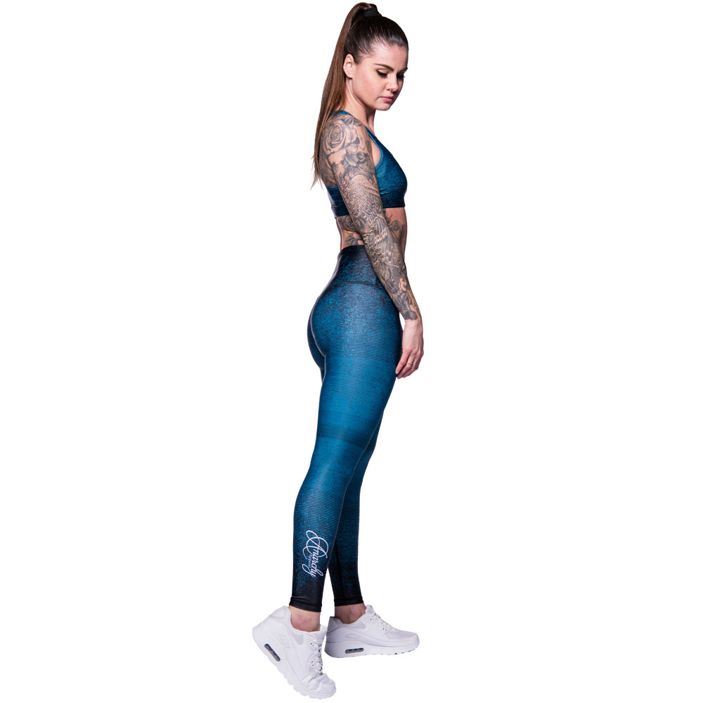 Anarchy Apparel Sports Bra, Aqua Stripe, türkis, XS
