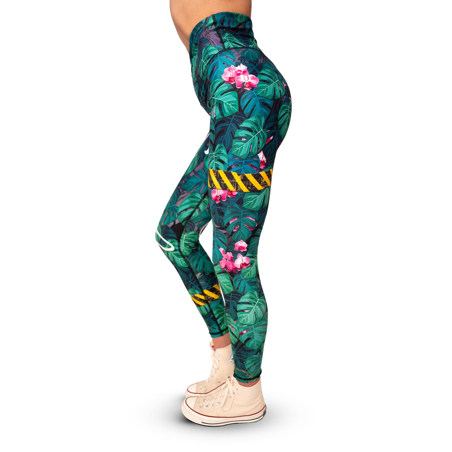 Anarchy Apparel Compression Leggings, Tropical, L