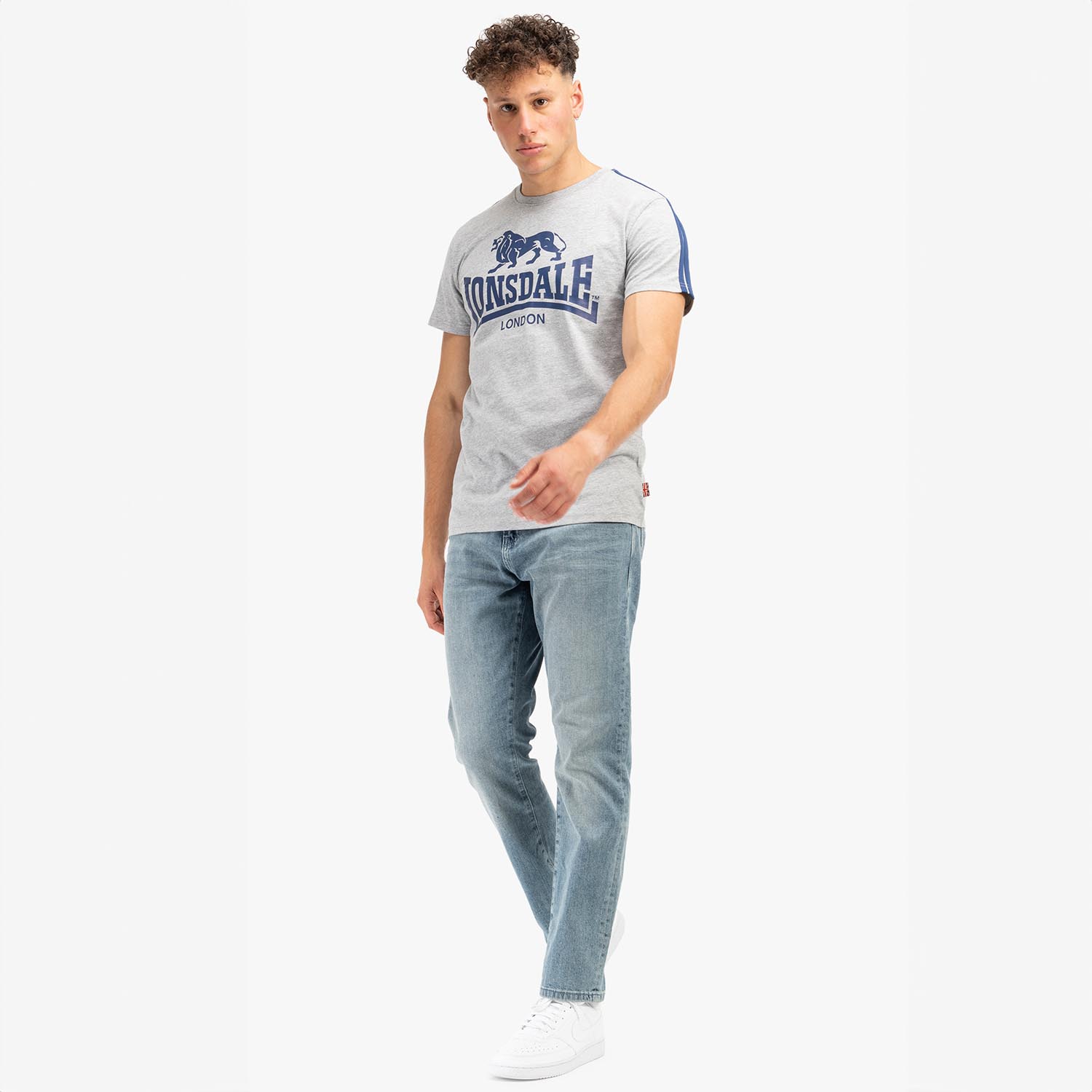 Lonsdale T-Shirt, Henconner, grey-navy, XL