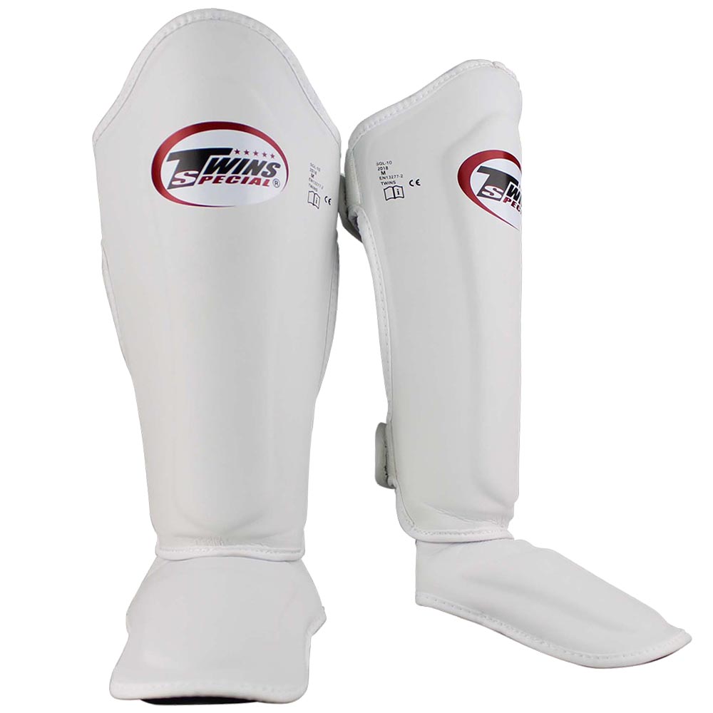 TWINS Shin Guards, SGMC-10, Skintex, white, M