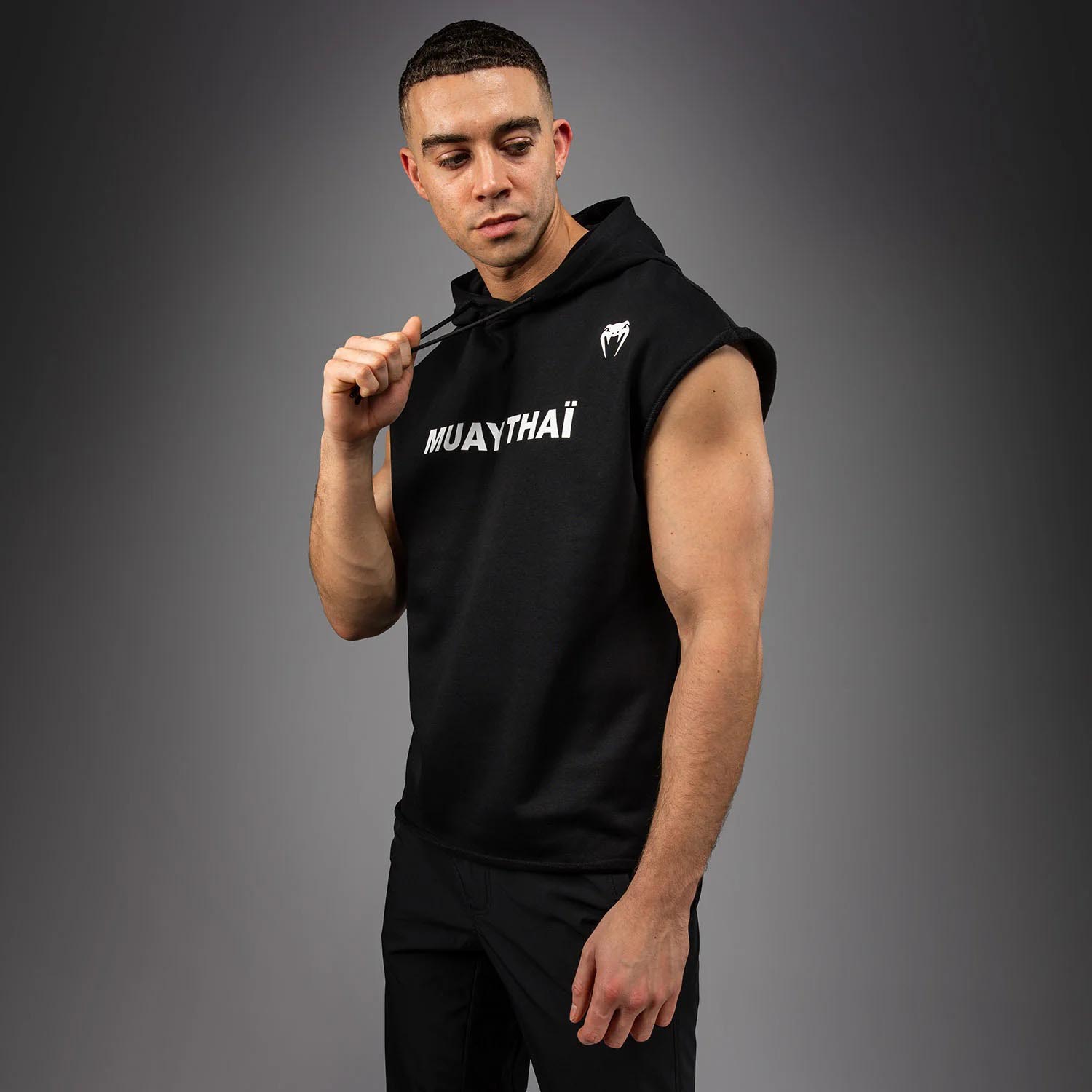 VENUM Hoody Sleeveless, Muay Thai VT, black-white, XXL