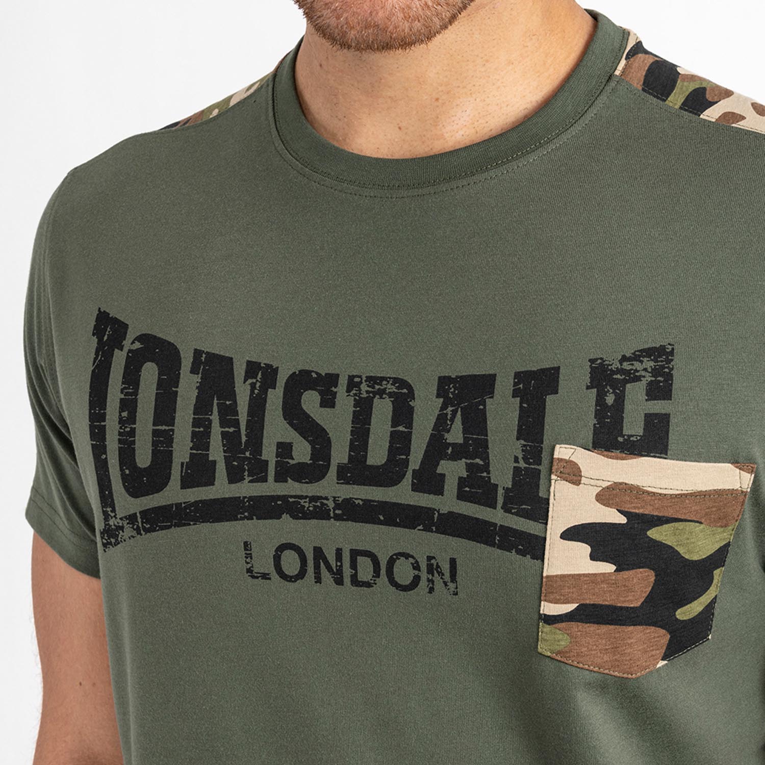Lonsdale T-Shirt, Huxter, olive, M
