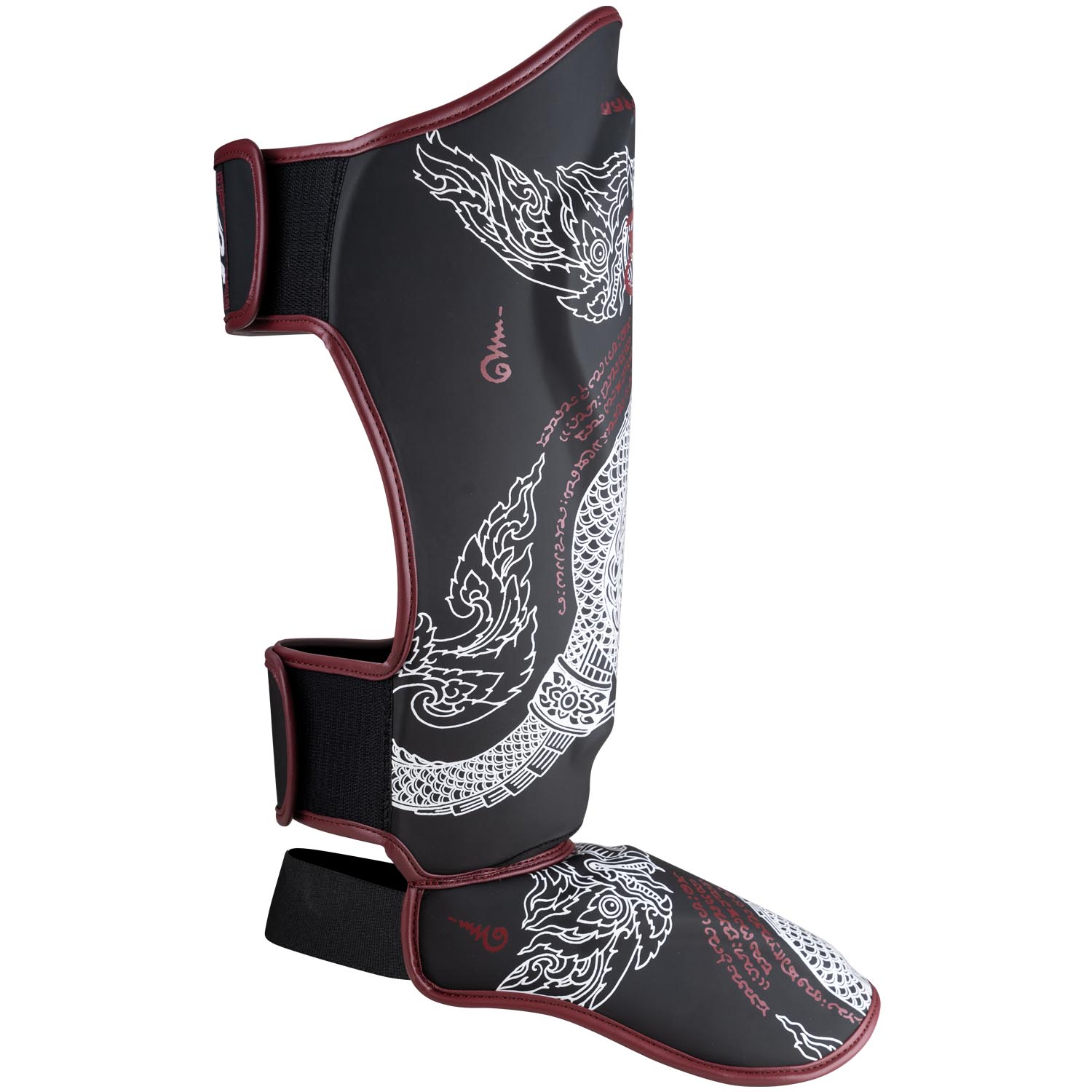 8 WEAPONS Schienbeinschoner, Sak Yant Naga, schwarz, XL