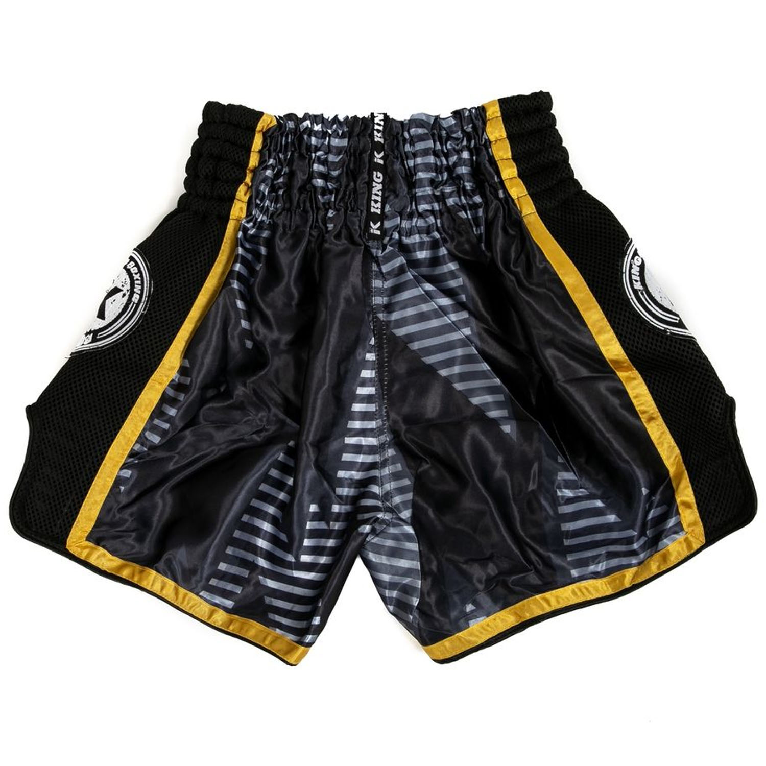 KING PRO BOXING, Muay Thai Shorts, Stadium 1, schwarz-gold, S