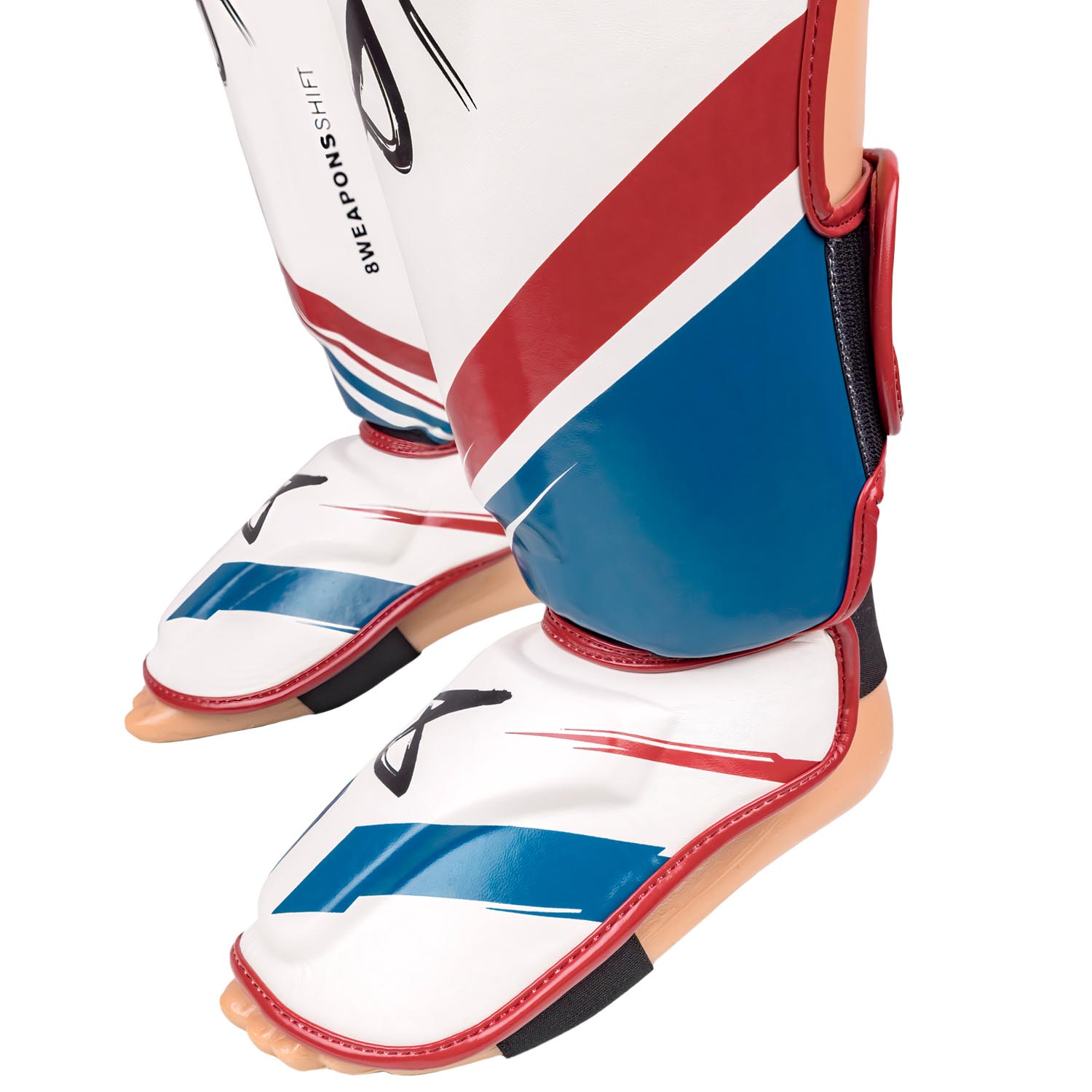 8 WEAPONS Shin Guards, Shift, white-navy-red, XL