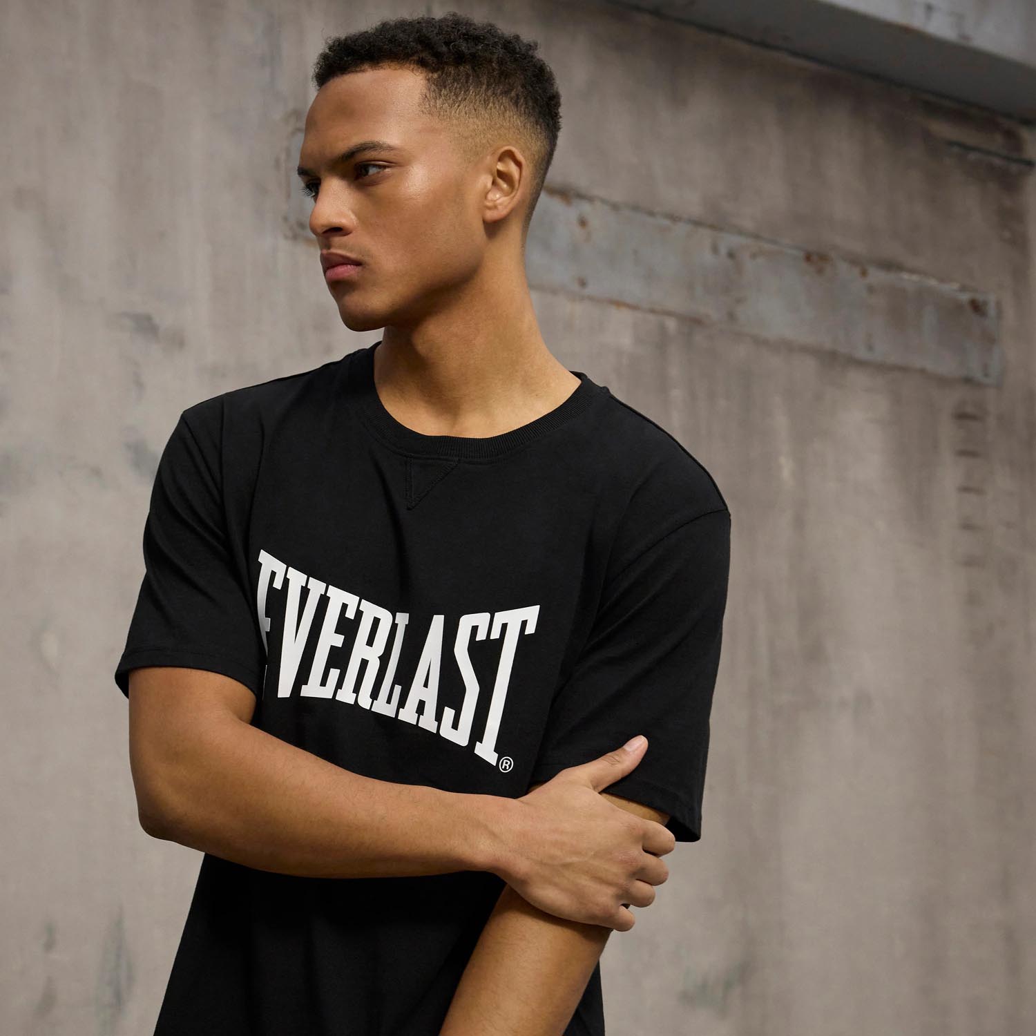 Everlast T-Shirt, Logo Oversized, black-white, XXL