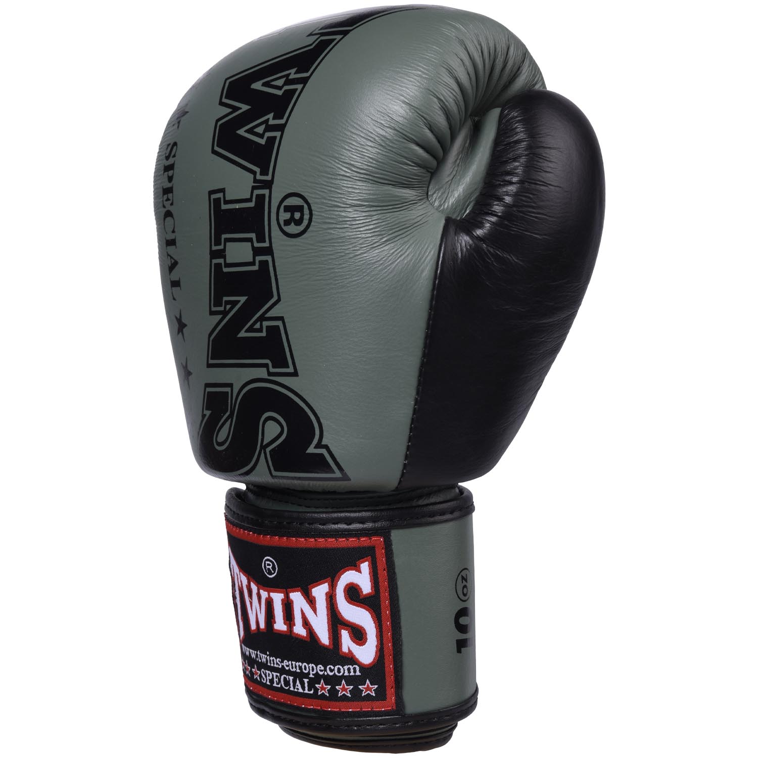 TWINS Special Boxhandschuhe, Leder, BGVL-8, grün-schw, 16 Oz