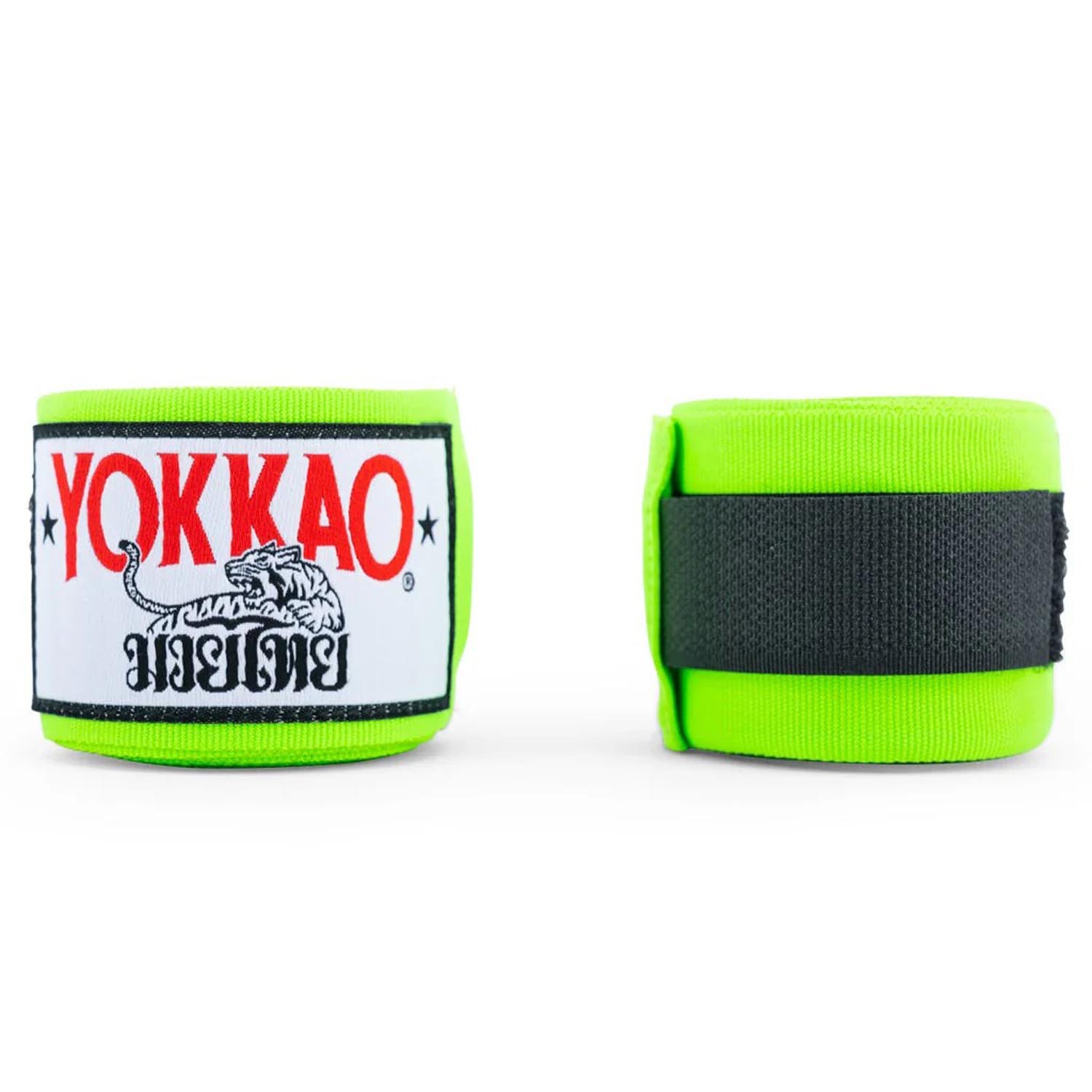 YOKKAO Handwraps, semi-elastic, 4 m, neon-green