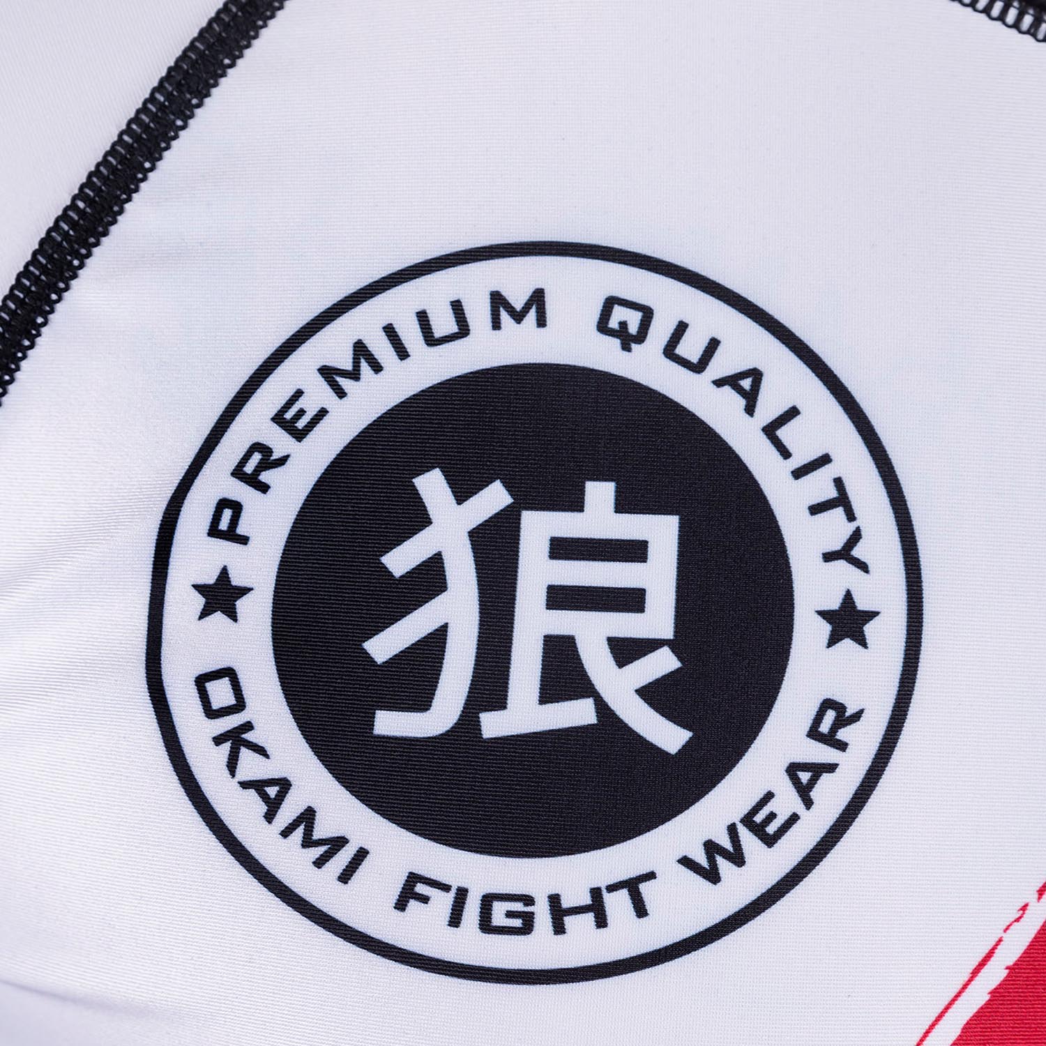 OKAMI Rashguard, S/S, Cube, rot-grey-white, L