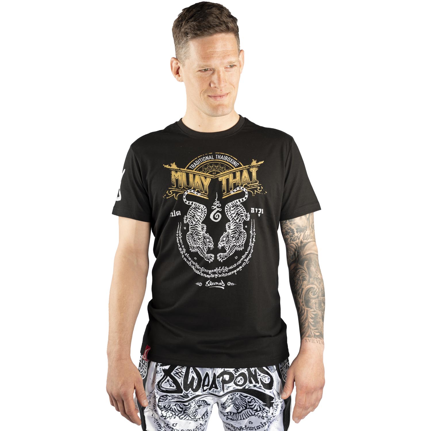 8 WEAPONS T-Shirt, Sak Yant Tigers, schwarz, XXL