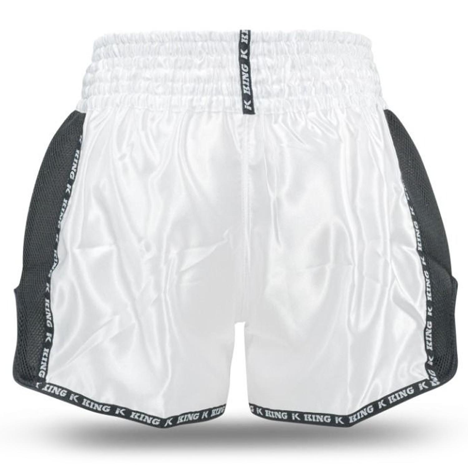 KING PRO BOXING Muay Thai Shorts, Bangkok 3, weiß-schwarz, XL