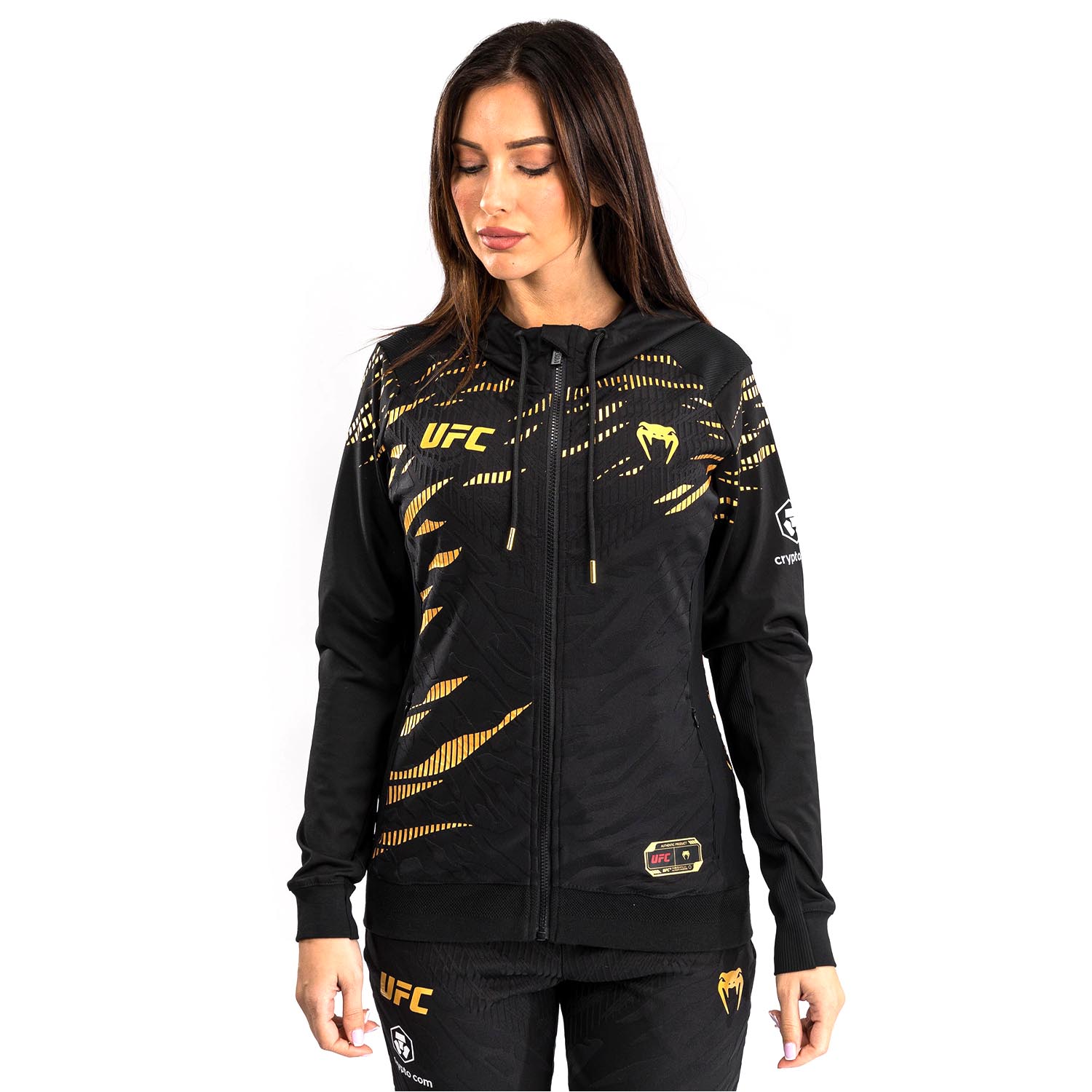VENUM Zip Hoody, Damen, UFC Fusion Authentic Fight Night Champion, schwarz-gold, XL