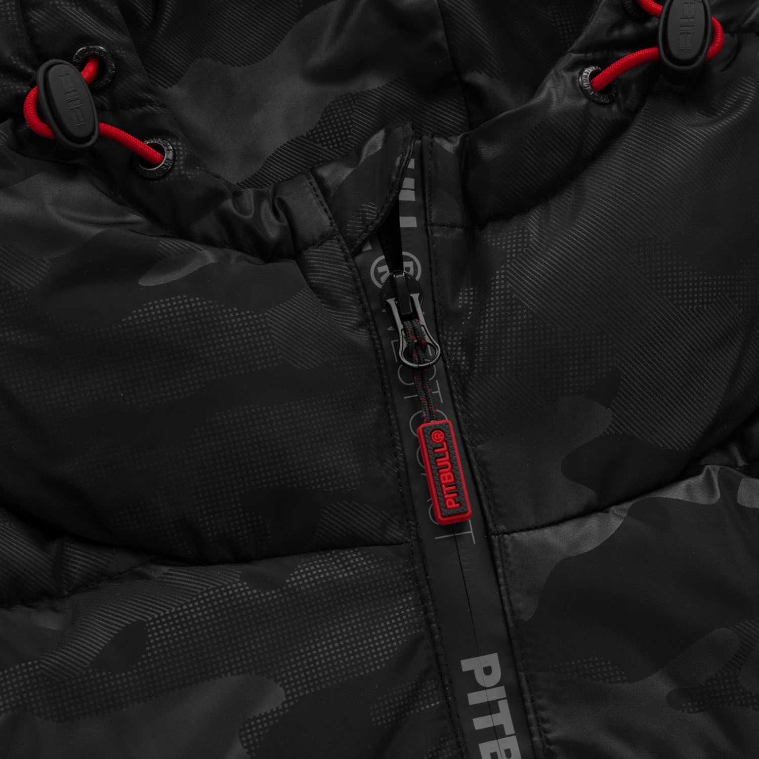 Pit Bull West Coast Jacket, Padded Hooded Airway 5, black-camo, S